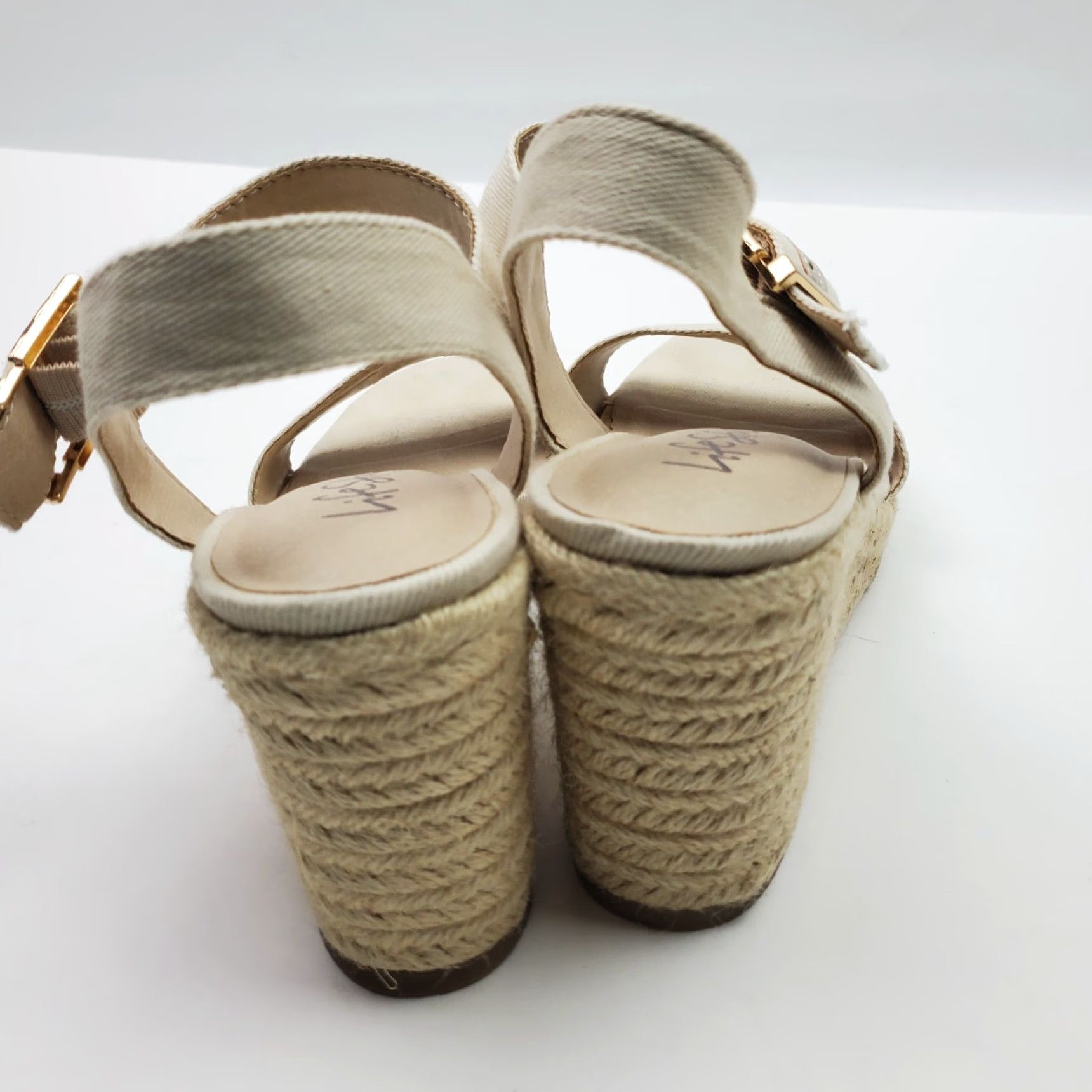 Vintage VINTAGE LifeStride Womens Wedge Sandals Espadrille Open Toe Brown Adjustable Strap 9.5US Size US 6.5 / IT 36.5 - 3 Thumbnail