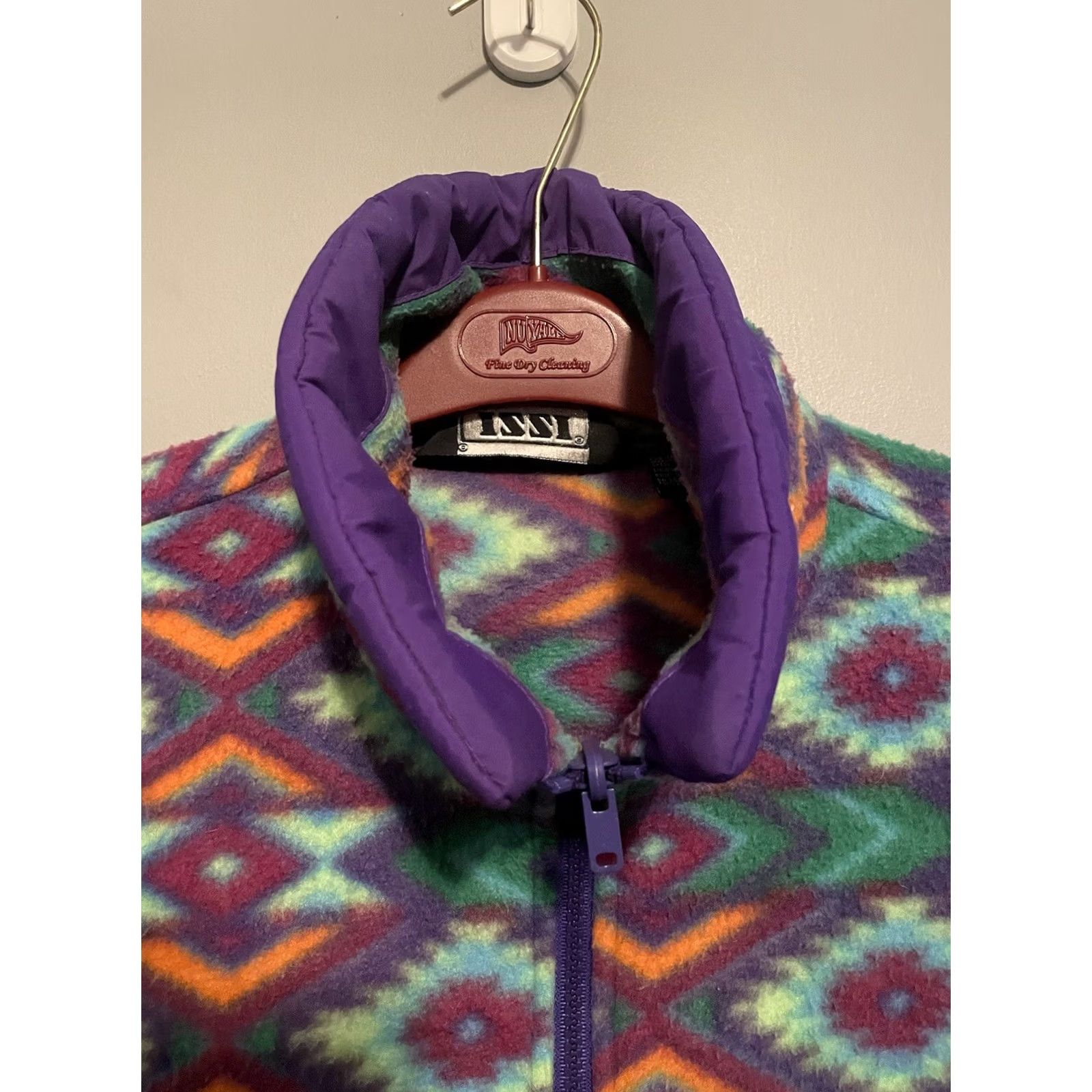 Vintage VINTAGE Izzy Fleece Jacket Aztec Full Zip 80s 90s Size M Men Purple Ski Outdoor Sports Jacket Size US M / EU 48-50 / 2 - 2 Thumbnail