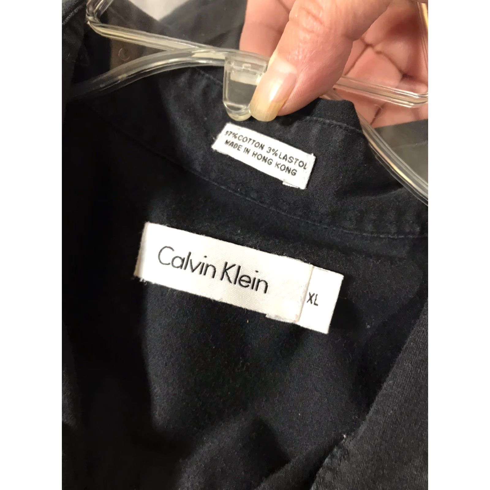 Calvin Klein Calvin Klein Button-Up Shirt Mens XL Black Long Sleeve Collared Cotton Blend Size US XL / EU 56 / 4 - 3 Thumbnail