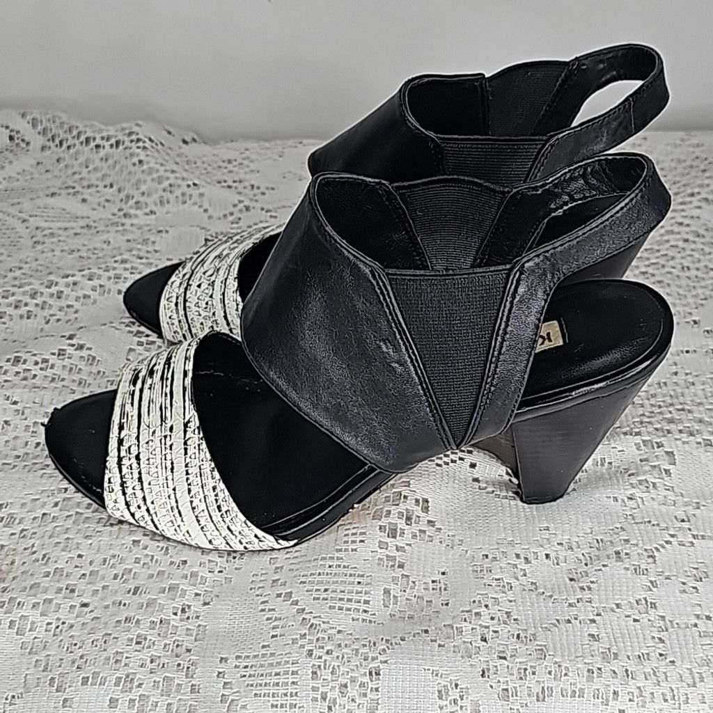 Karl Lagerfeld Karl Lagerfeld Paris ankle strap open toe black heels sz 8 Size US 8 / IT 38 - 6 Thumbnail