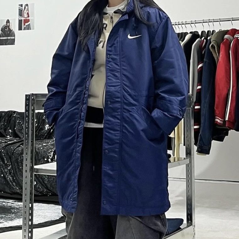 Nike × Vintage Vintage 90’s BIG swoosh Parkha Jacket Size US XL / EU 56 / 4 - 3 Thumbnail
