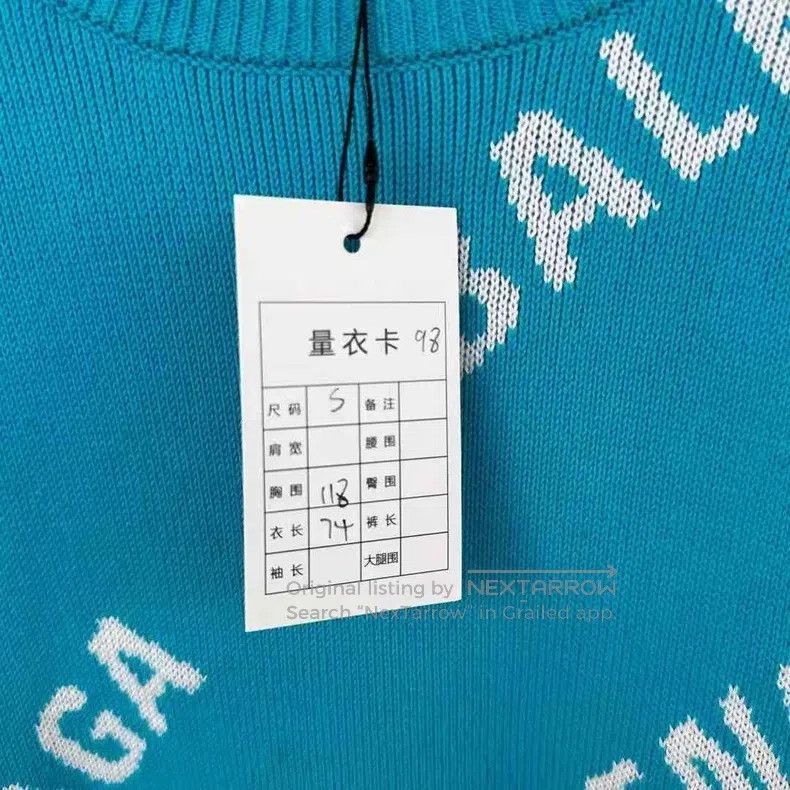 Balenciaga Balenciaga Blue all-printed sweater Size US S / EU 44-46 / 1 - 5 Thumbnail