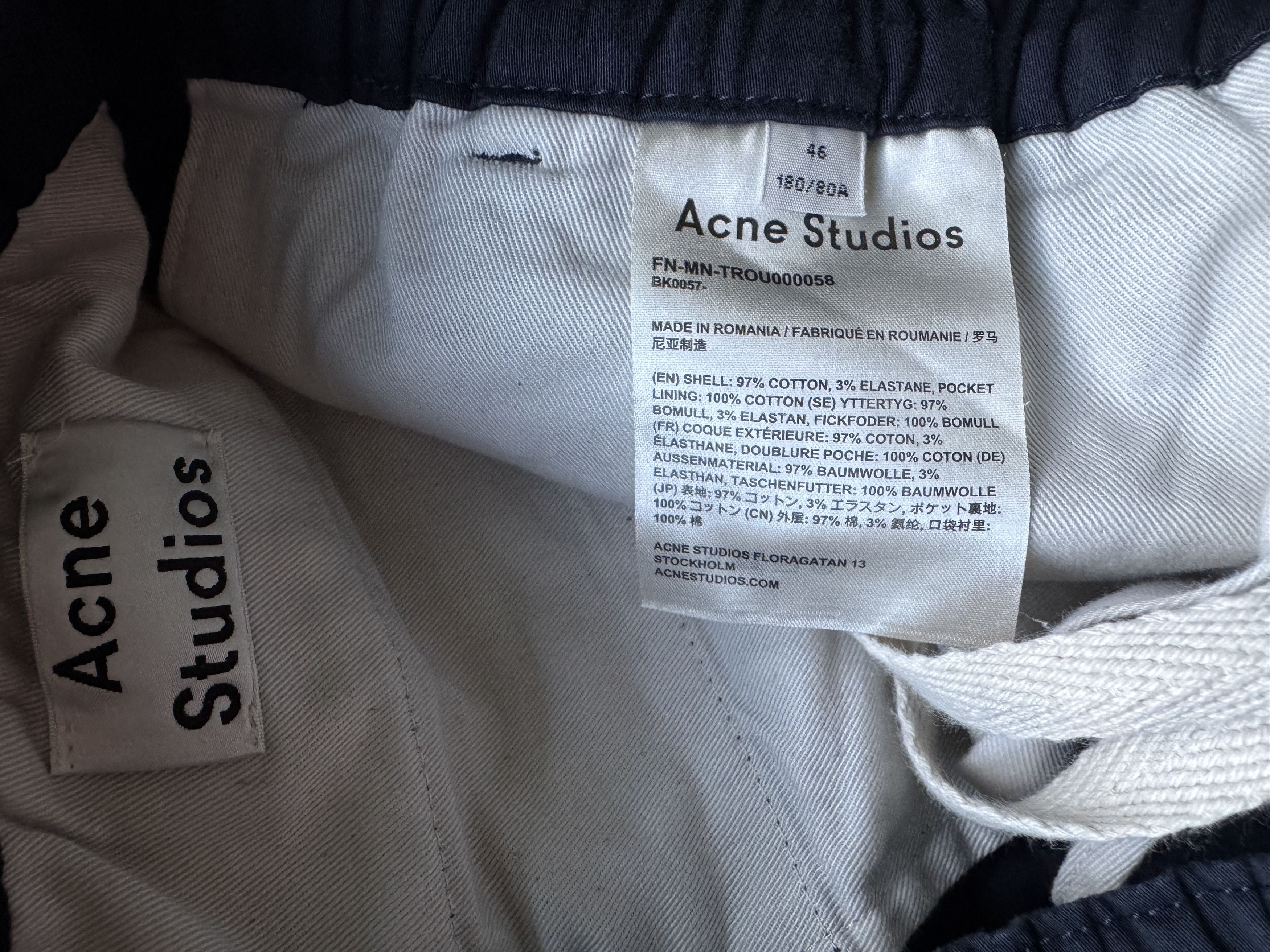 Acne Studios Acne Studios Paco Satin Drawstring Trousers, Navy Size US 30 / EU 46 - 4 Thumbnail