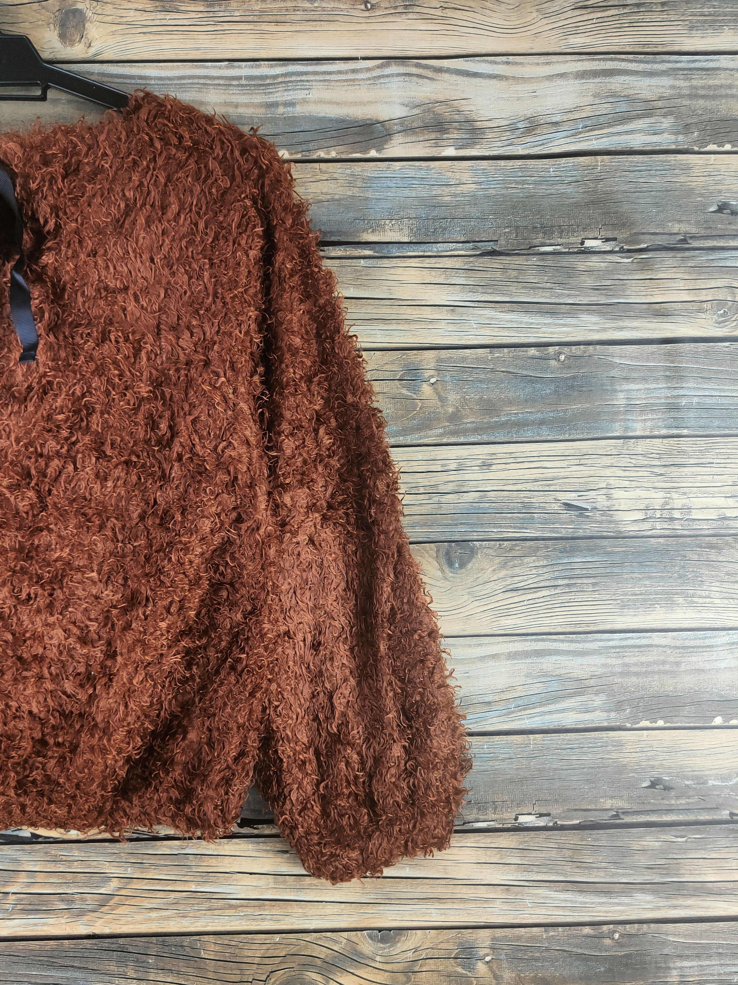 Japanese Brand DL Rope Picnic Brown Fur Mohair Knitwear #46-500 Size XS / US 0-2 / IT 36-38 - 9 Thumbnail