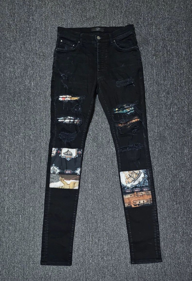 Amiri Amiri Distressed Patchwork Denim Jeans-yf Size US 30 / EU 46 - 1 Thumbnail