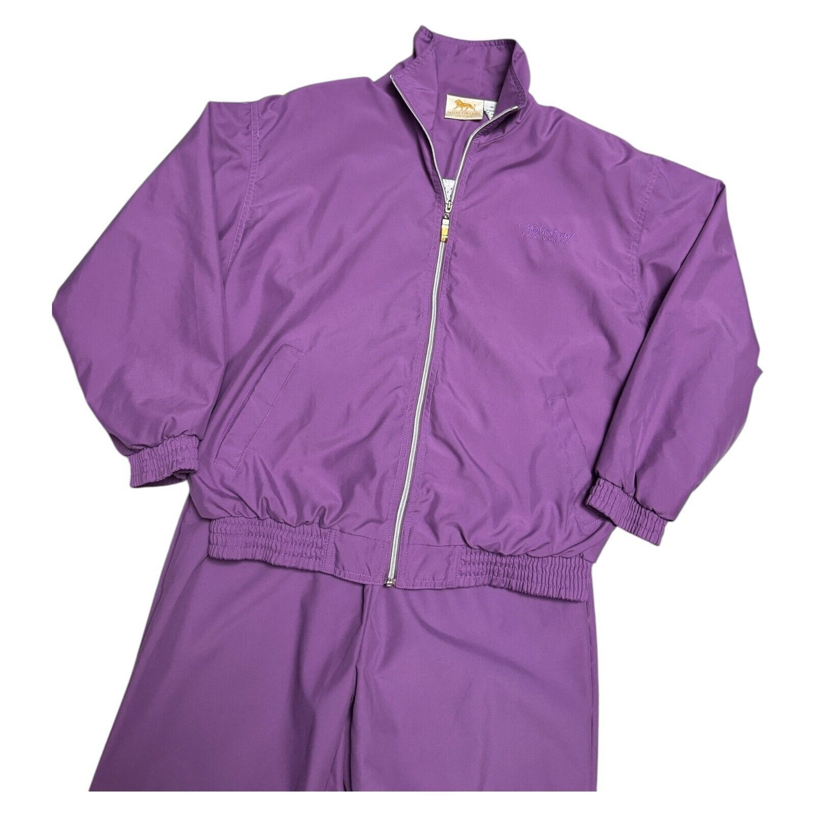 Vintage VINTAGE MGM GRAND Las Vegas Casino Lilac Retro 90 Track Suit Size M / US 6-8 / IT 42-44 - 3 Thumbnail