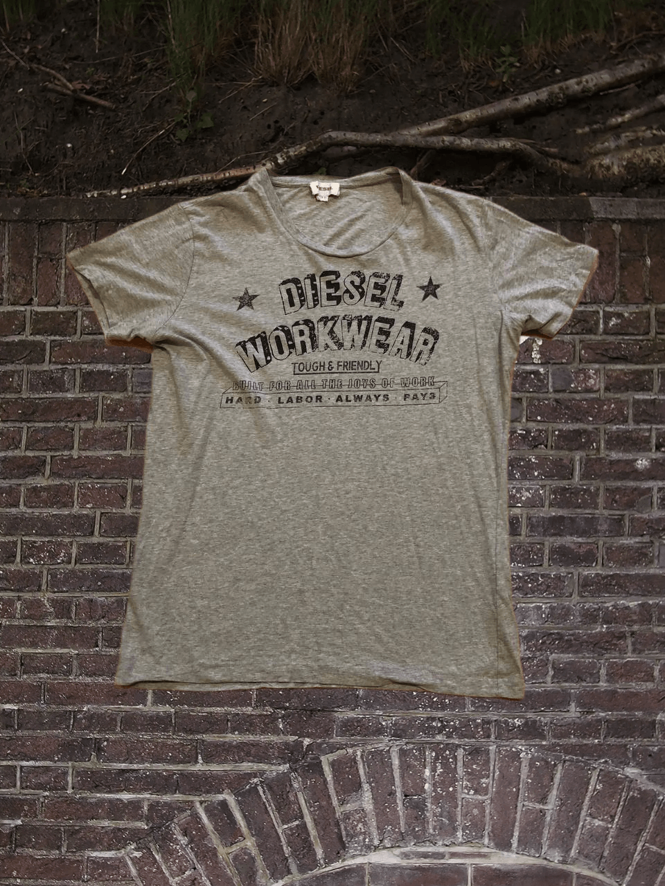 Diesel Vintage Diesel T-shirt big logo gray Y2K streetwear Size US XL / EU 56 / 4 - 1 Thumbnail