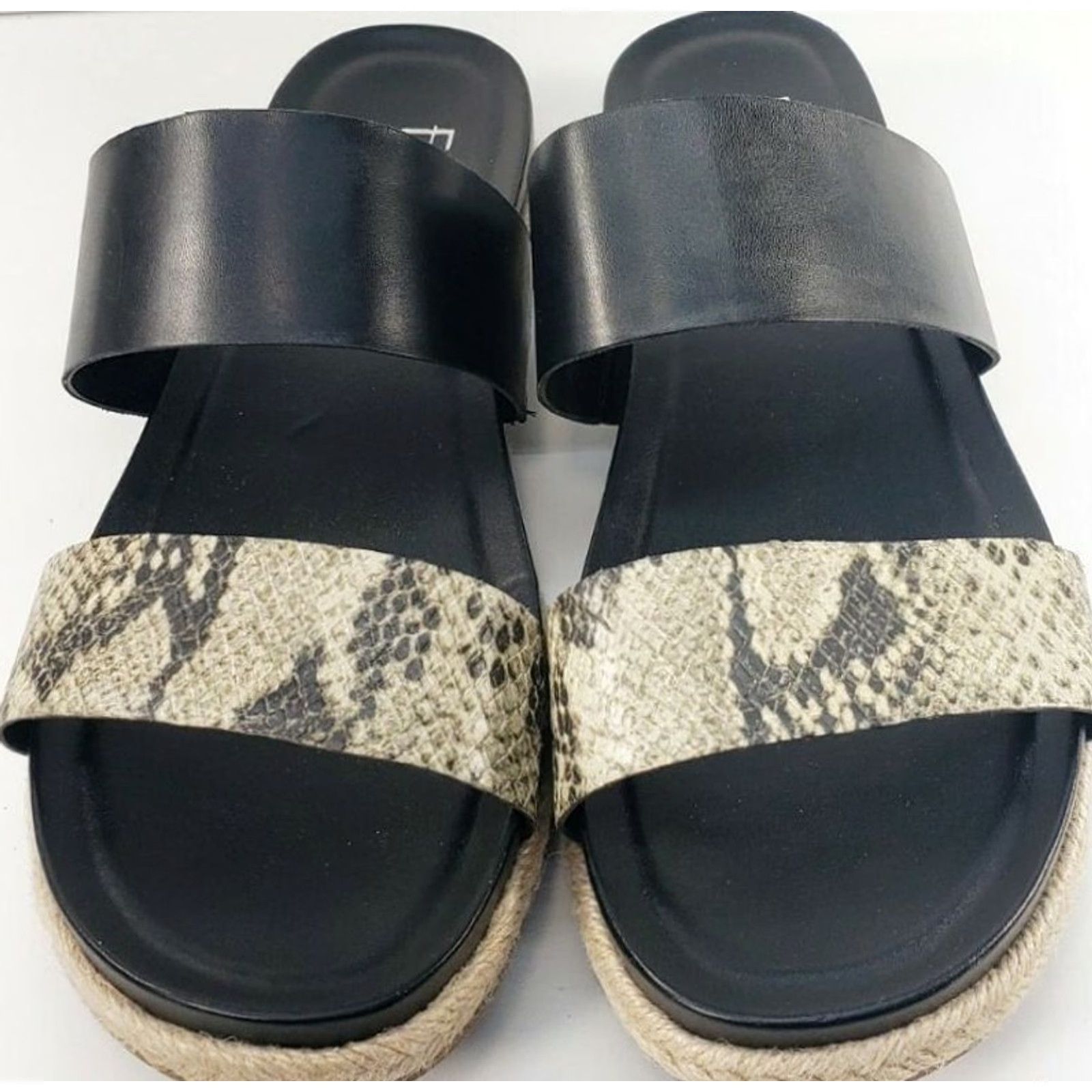 Franco Sarto Franco Sarto Babs Snakeskin Slides Sandals Black Size 8.5 Espadrille Flats Womens Shoes Size US 9 / IT 39 - 3 Thumbnail