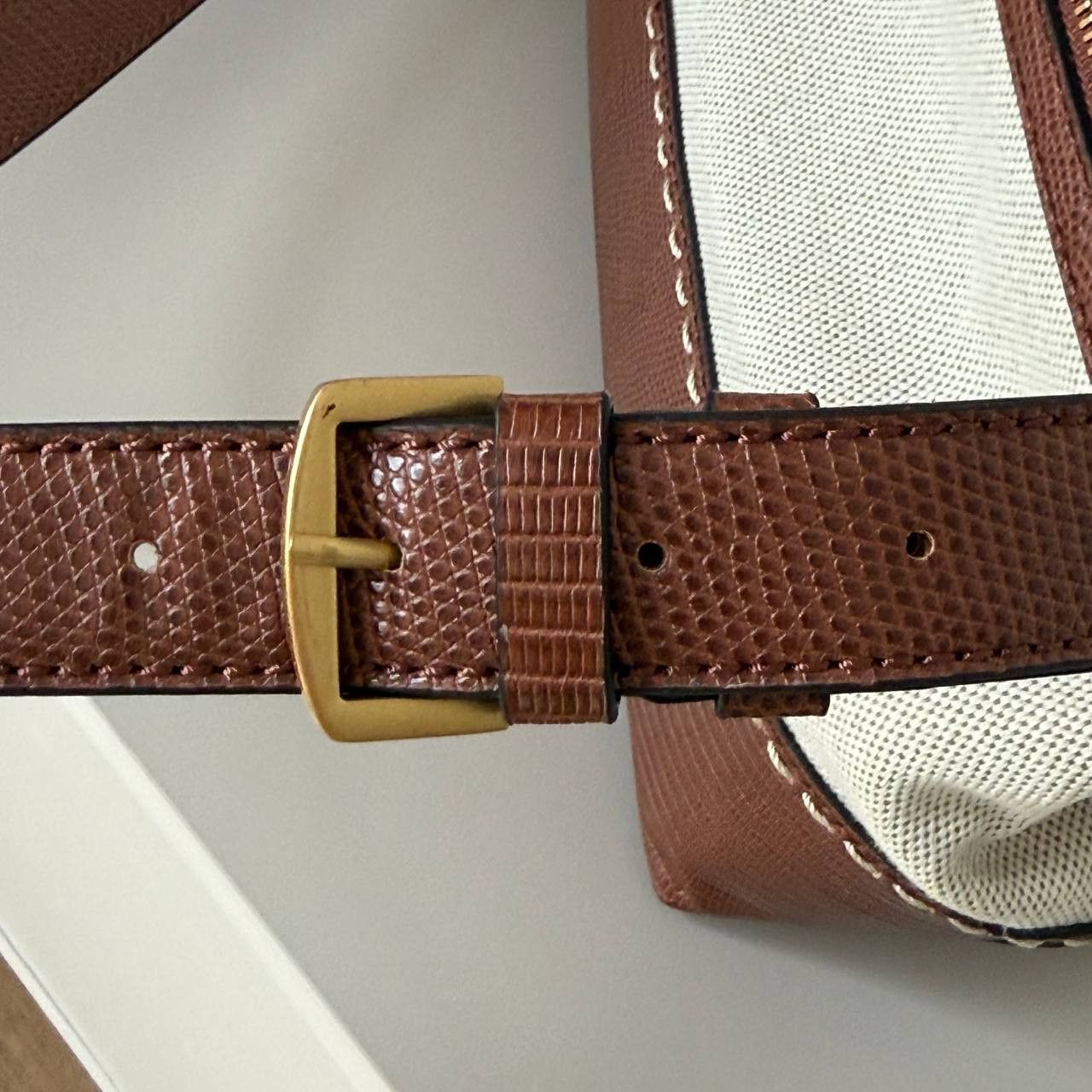 Guess Guess Zabry Bamboo Satchel Large Beige Brown Bag New Size ONE SIZE - 11 Thumbnail