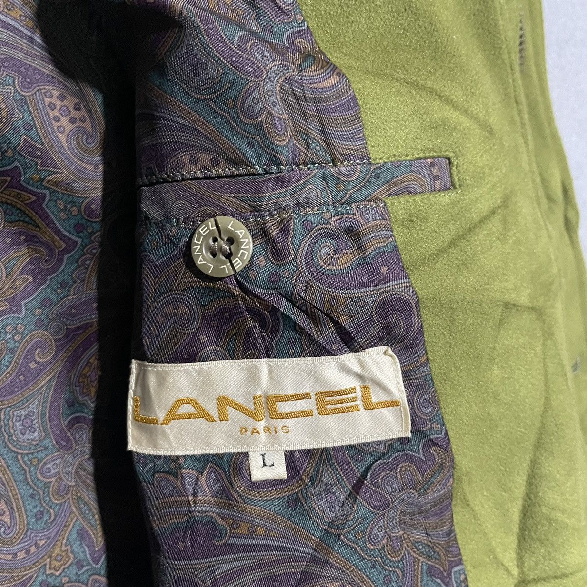 Lancel Vintage Lancel Paris Green Suede Bomber Jacket Made in Japan Size US L / EU 52-54 / 3 - 11 Thumbnail