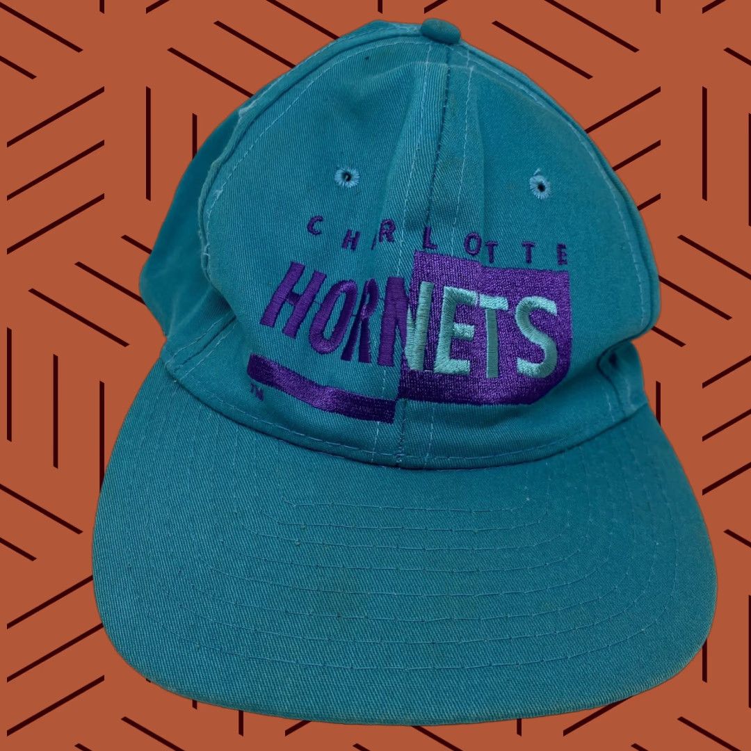 NBA VINTAGE Charlotte Hornets Hat 90s NBA Snapback Baseball Cap Blue Adjustable Unisex Adults Womens? Size ONE SIZE - 1 Thumbnail