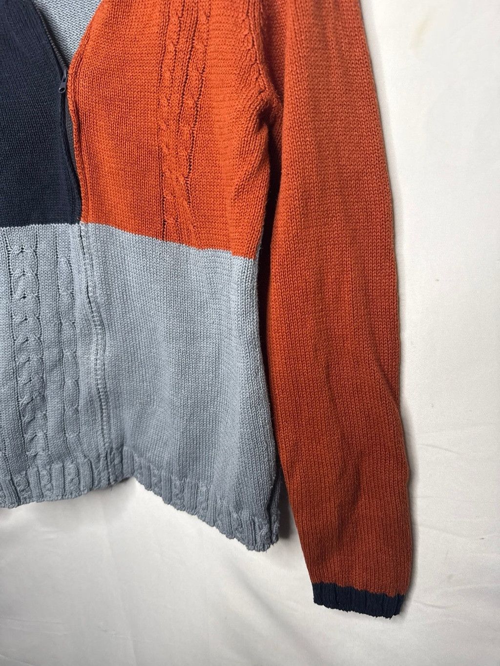 Other Eagles Eye cable knit zip up blue orange sweater cardigan M Size M / US 6-8 / IT 42-44 - 5 Thumbnail
