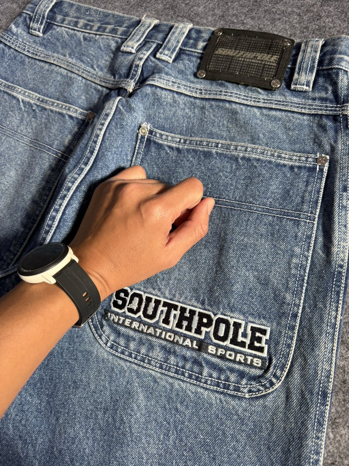 Vintage South Pole Massive Baggy Embroidered Rap Skate Y2k Jeans Size US 32 / EU 48 - 5 Thumbnail