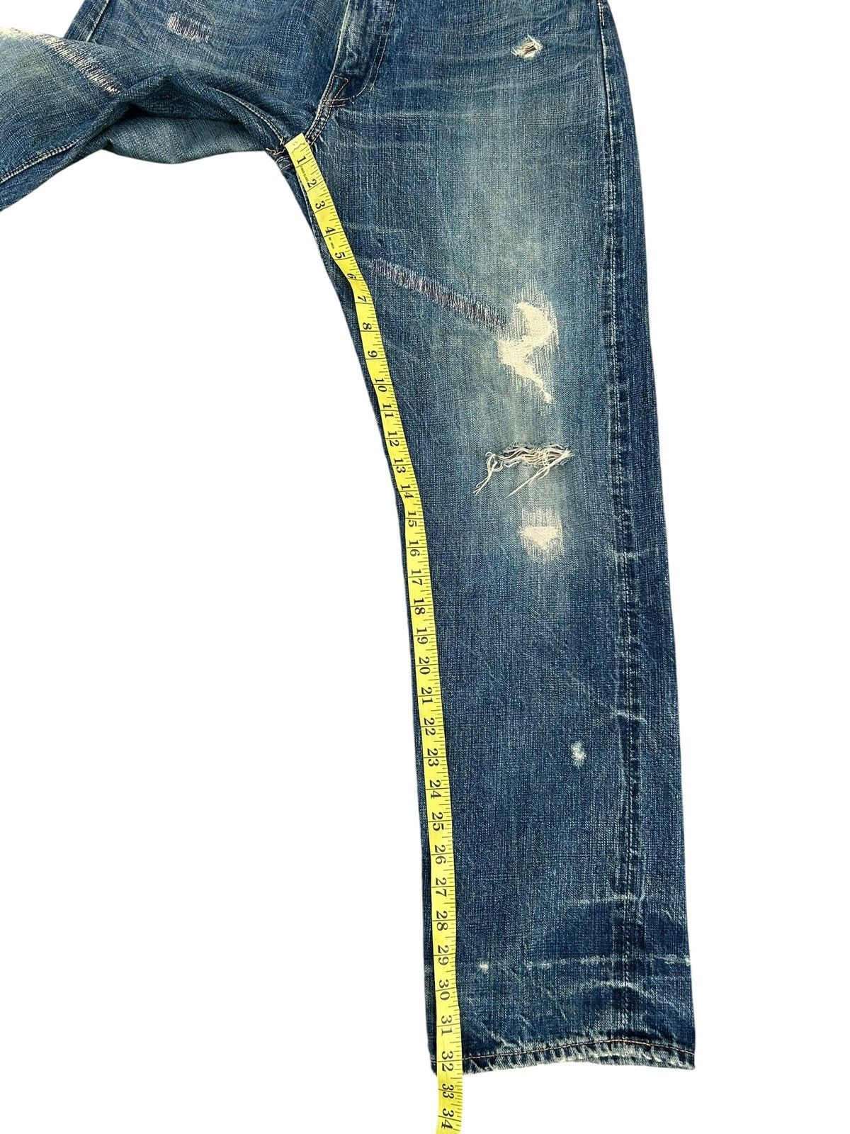 Kapital Vintage Japanese Brand Selvedge Distressed Repair Denim Jean Size US 33 - 23 Thumbnail