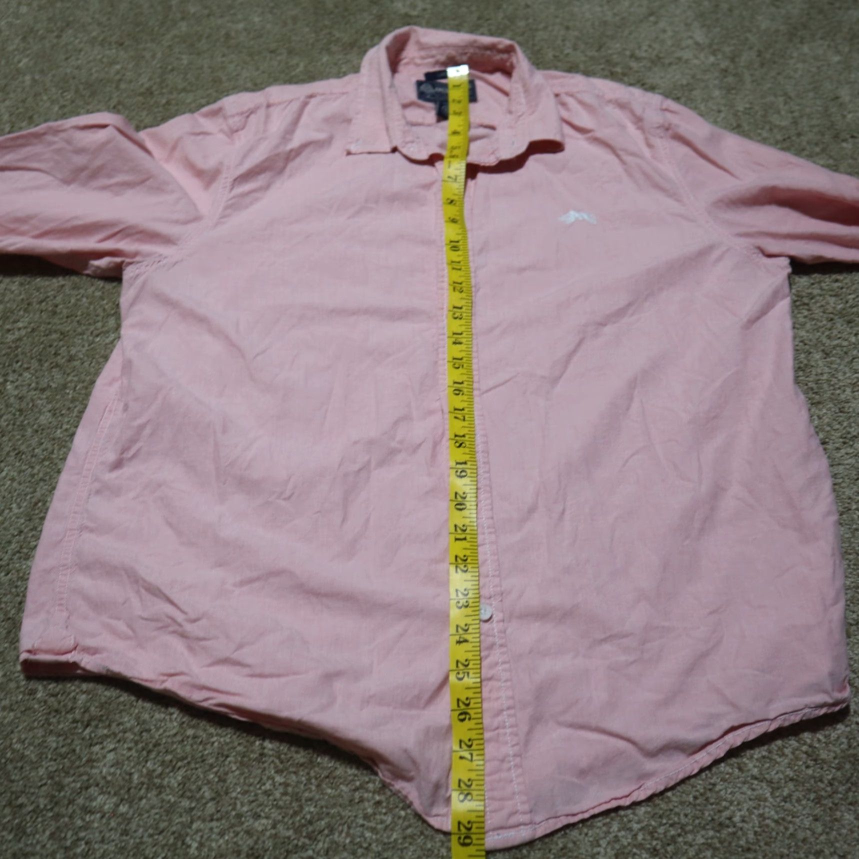 Vintage American Rag Shirt Button-Up Casual Mens Large Pink 100% Cotton Lightweight Long Sleeve Tie-Front Button-Down Regular Large Mens Shirt Size US L / EU 52-54 / 3 - 6 Thumbnail