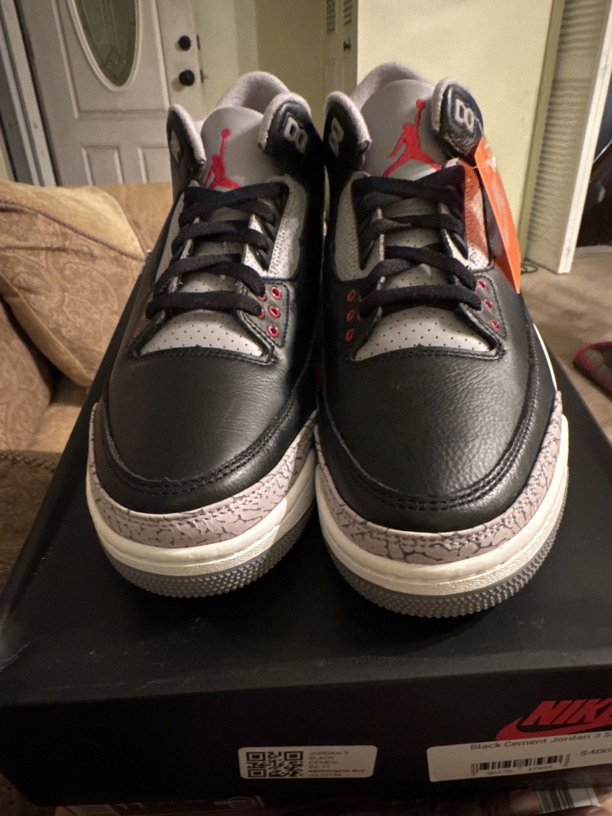 Jordan Brand × Nike Air Jordan 3 Retro Black Cement Size US 11 / EU 44 - 6 Thumbnail