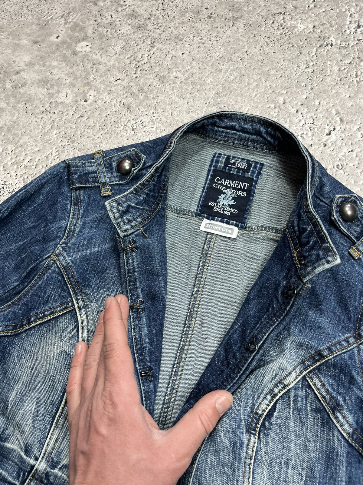 Other Avant Garde Napoleon Denim Womens Jacket Size XS / US 0-2 / IT 36-38 - 7 Thumbnail