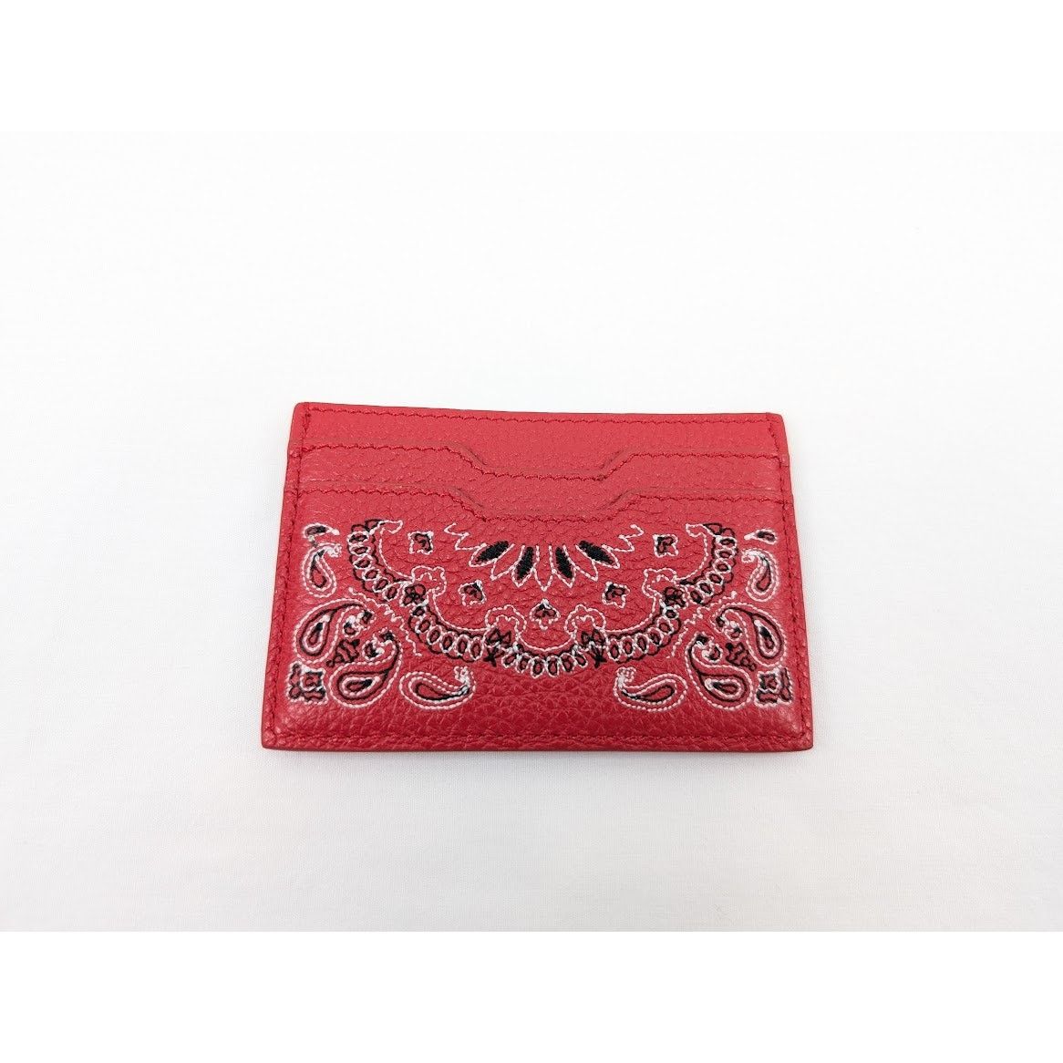 Amiri o1rshd1 Size: OS / Leather Bandana Card Holder in Red Size ONE SIZE - 1 Thumbnail