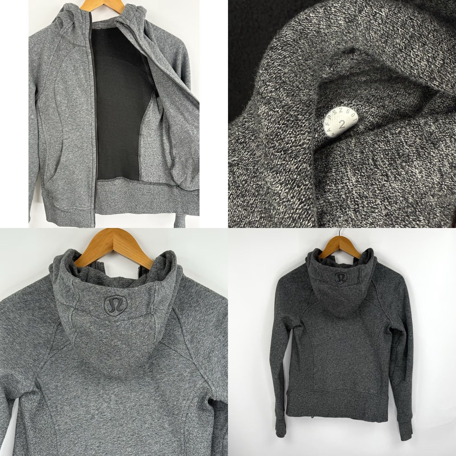 Lululemon Lululemon Scuba Hoodie Womens Size 2 Full Zip Heather Gray Athleisure Hooded Shirt Womens Activewear Fall Winter Gym Running Pockets Logo Zipper Size XS / US 0-2 / IT 36-38 - 8 Thumbnail