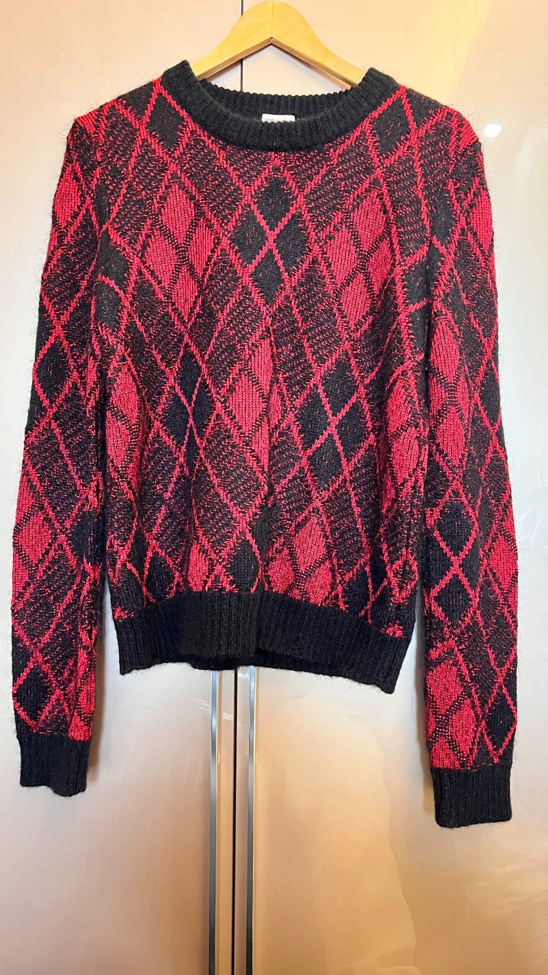 Saint Laurent Paris Saint Laurent Paris Red Haig pattern men's sweater Size US M / EU 48-50 / 2 - 1 Thumbnail