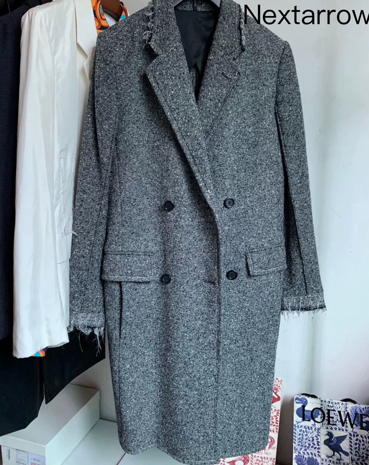 Helmut Lang HELMUT LANG Heavy Industry Wool Damaged Coat Windcoat Size US S / EU 44-46 / 1 - 1 Thumbnail