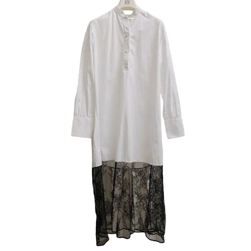 Valentino Valentino Long Sleeve White Dress with Lace Detail 0089 Size S / US 4 / IT 40 - 1 Thumbnail