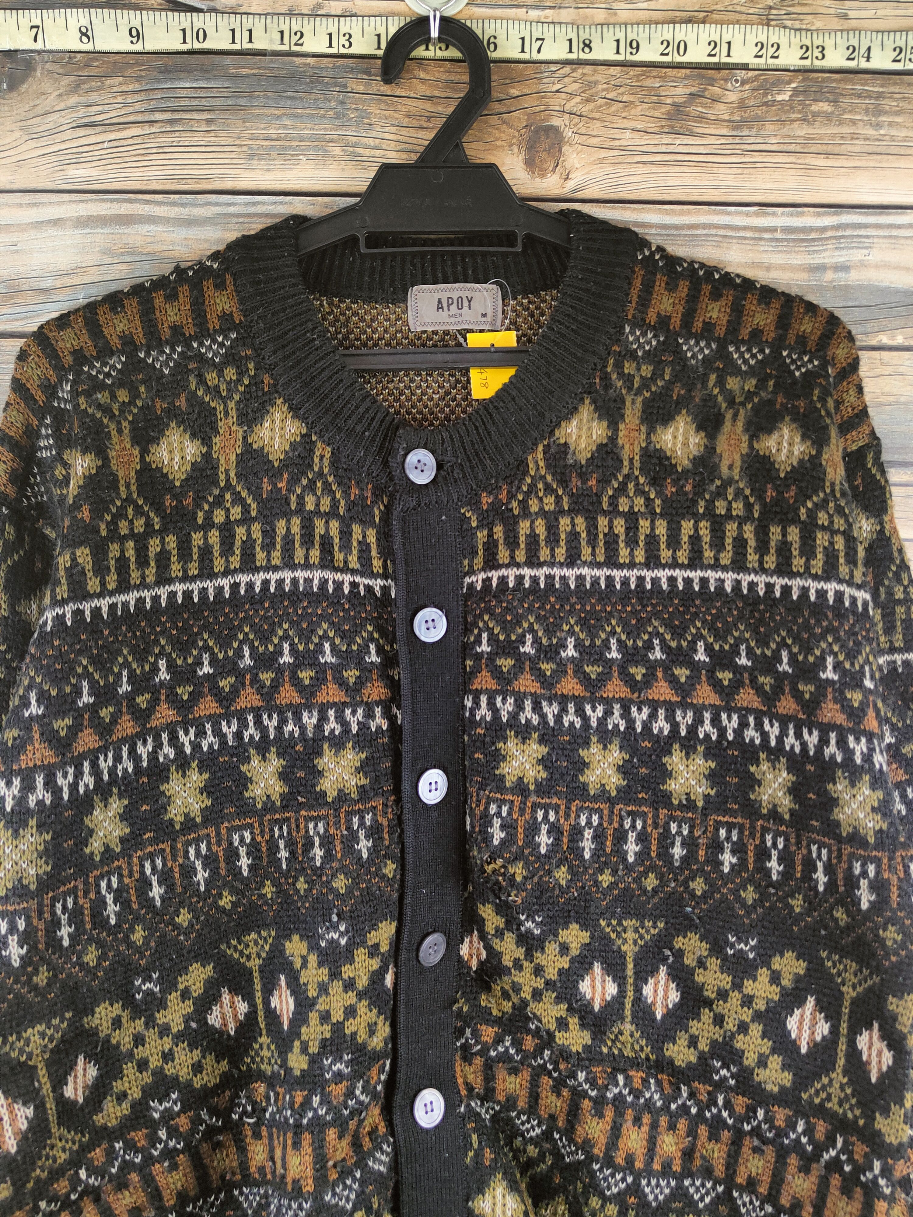 Japanese Brand DL Apoy art vintage Black Knitwear Cardigans #46-478 Size US M / EU 48-50 / 2 - 3 Thumbnail