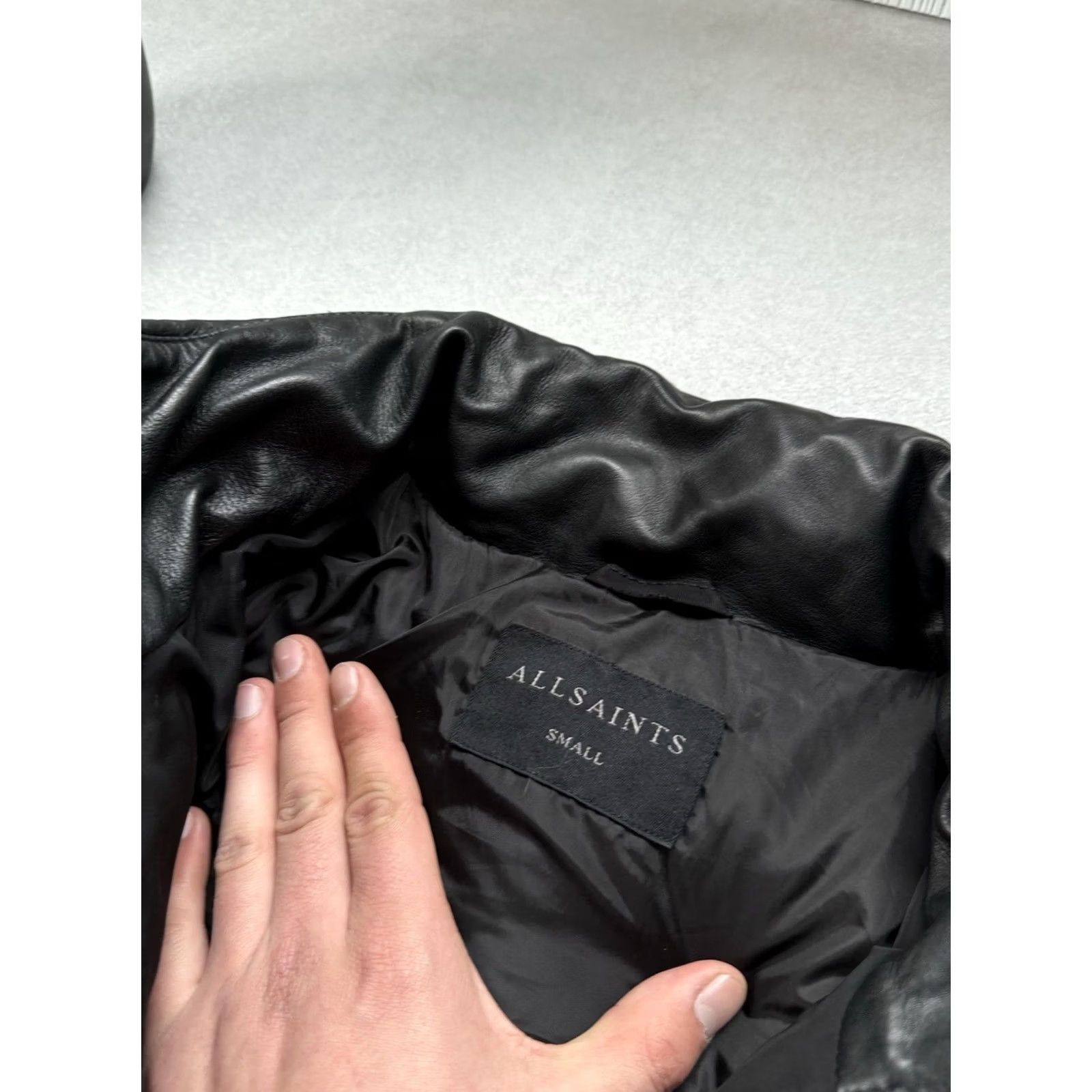 Allsaints AllSaints Leather Puffer Jacket Men’s Small Black Quilted Winter Coat Size US S / EU 44-46 / 1 - 6 Thumbnail