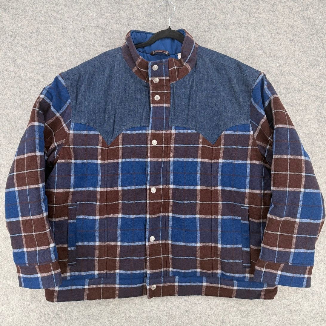 NWT Levi's Webster Western Crandle Plaid Allspice Puffer