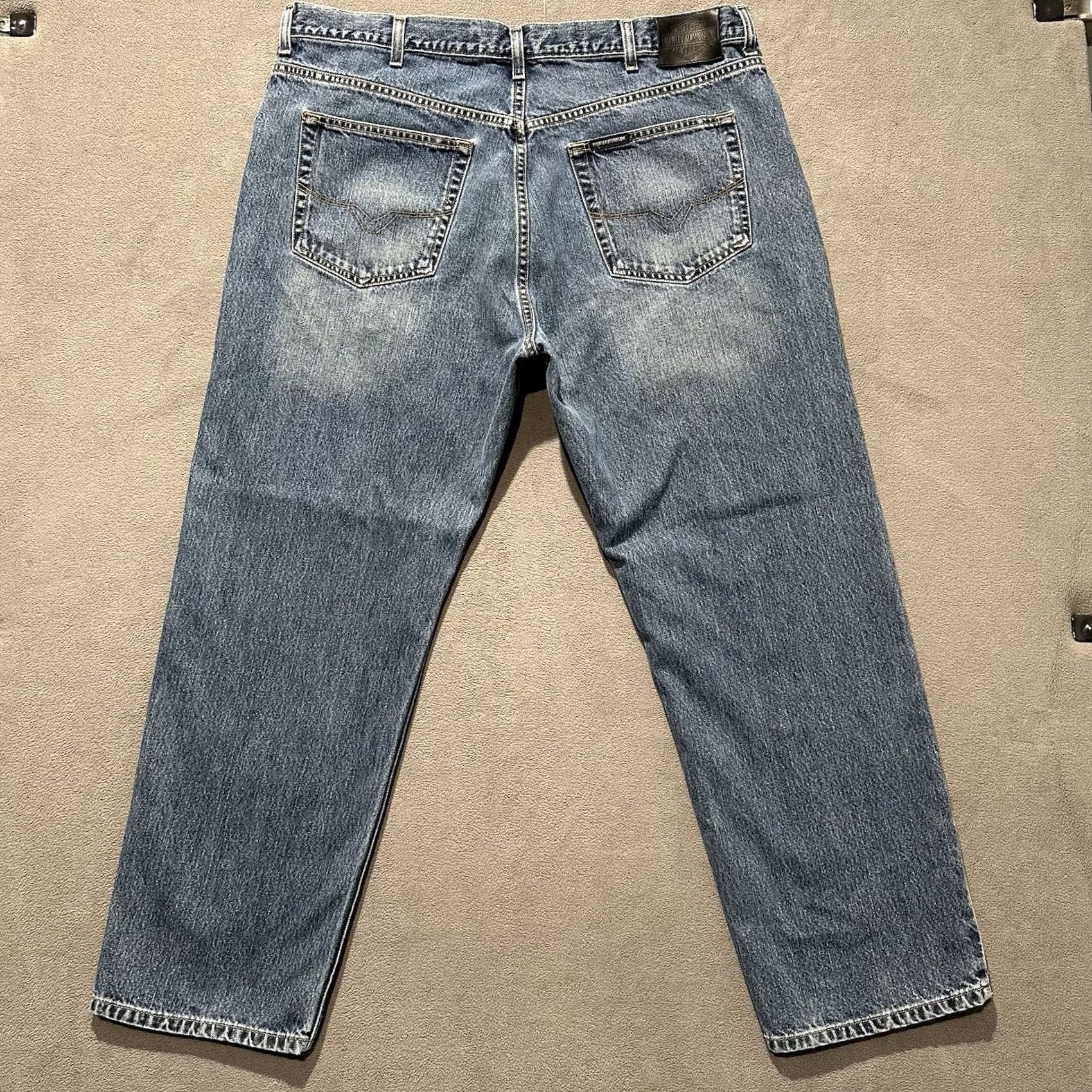 Harley Davidson Harley-Davidson Jeans Blue Denim Straight Genuine MotorClothes Motorcycle Mens 42x30 Size US 42 / EU 58 - 2 Thumbnail