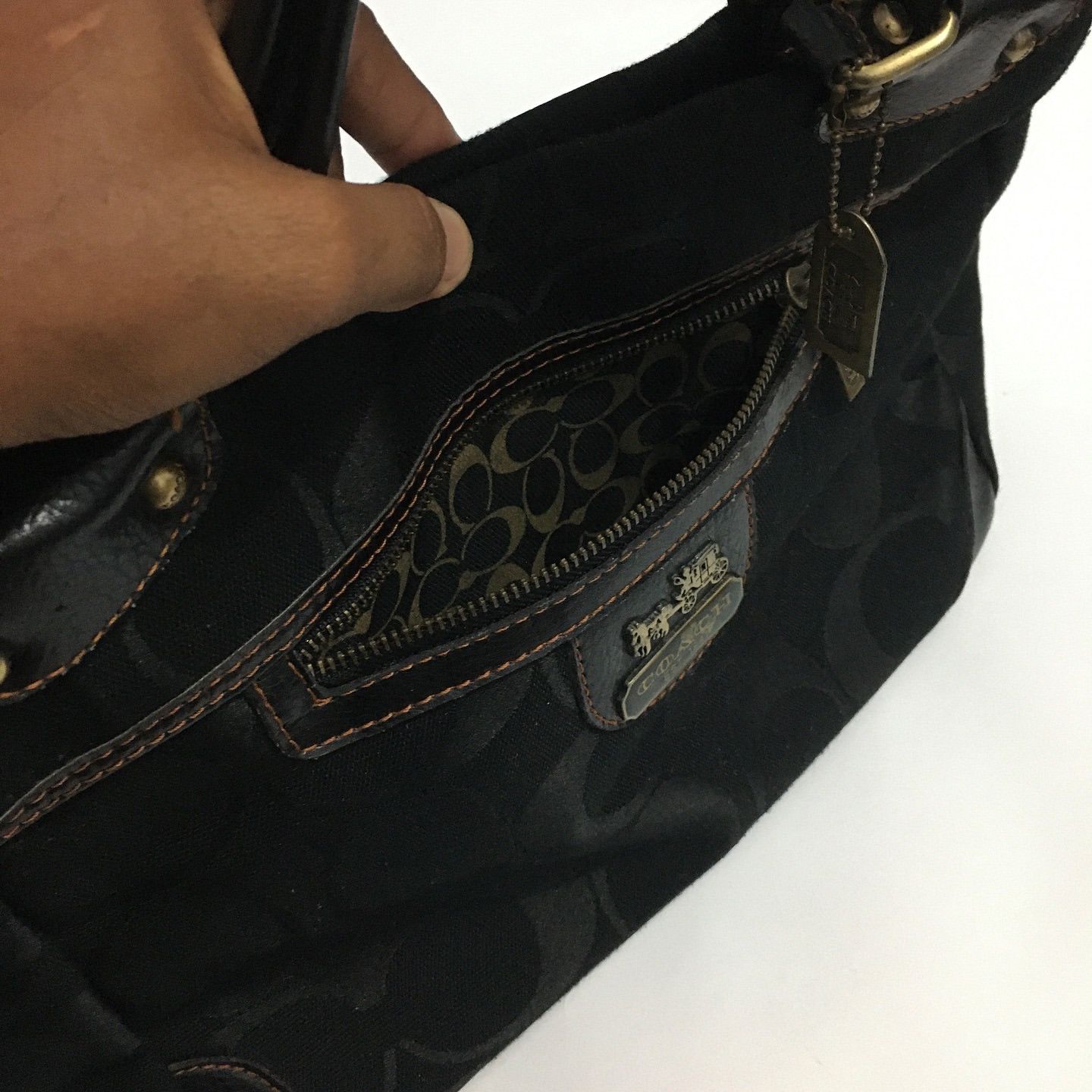 Coach Coach Poppy Canvas Leather Monogram Handbag Size ONE SIZE - 10 Thumbnail