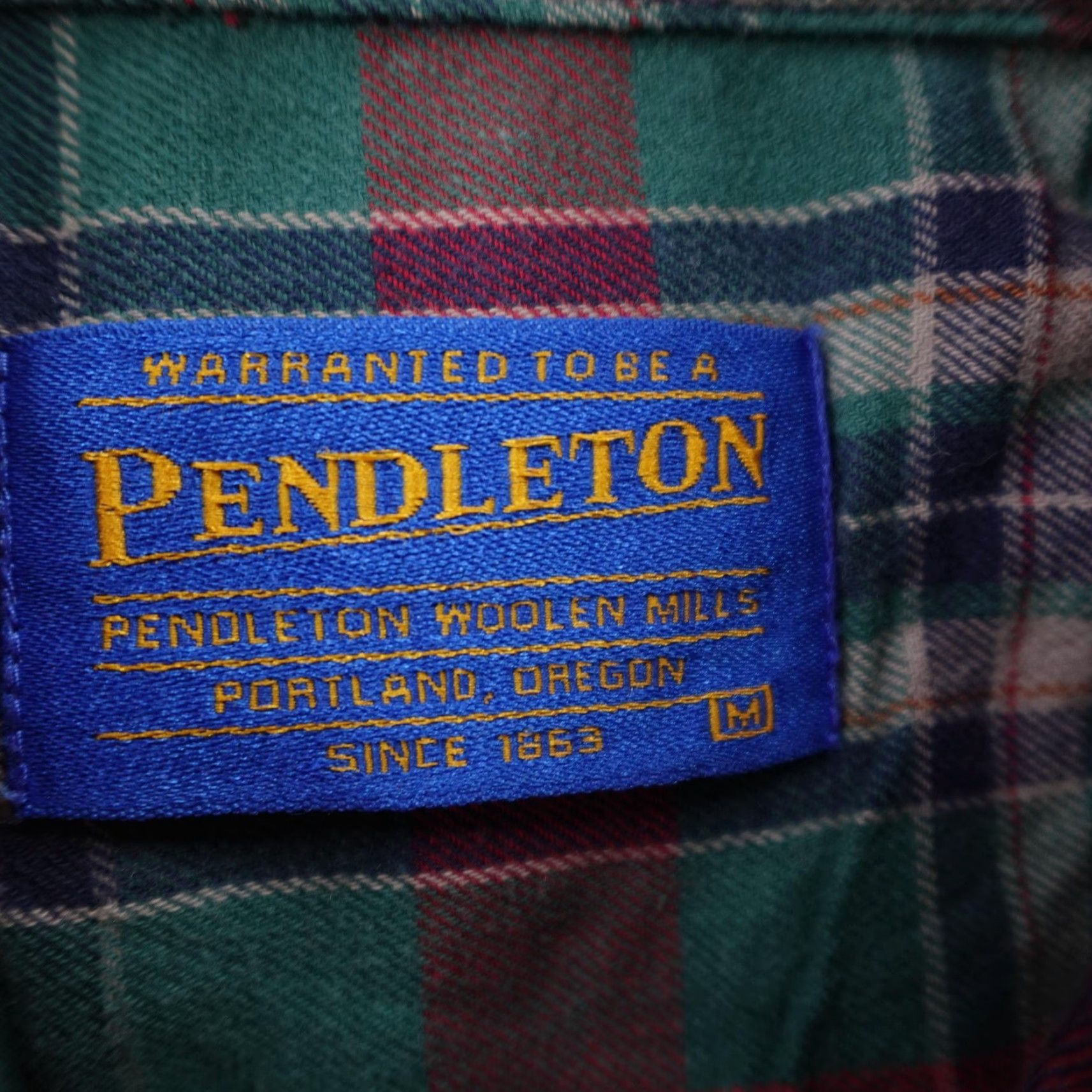 Pendleton VINTAGE Pendleton Shirt Mens M Green Red Plaid Flannel Wool Blend Button-Up Regular Fit Long Sleeve Casual Outdoors Mens Size US M / EU 48-50 / 2 - 7 Thumbnail