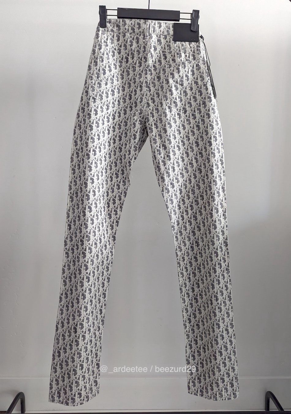 Dior *NEW* OBLIQUE MONOGRAM JEANS GREY/WHITE 17.5CM MIJ Size US 33 - 3 Thumbnail