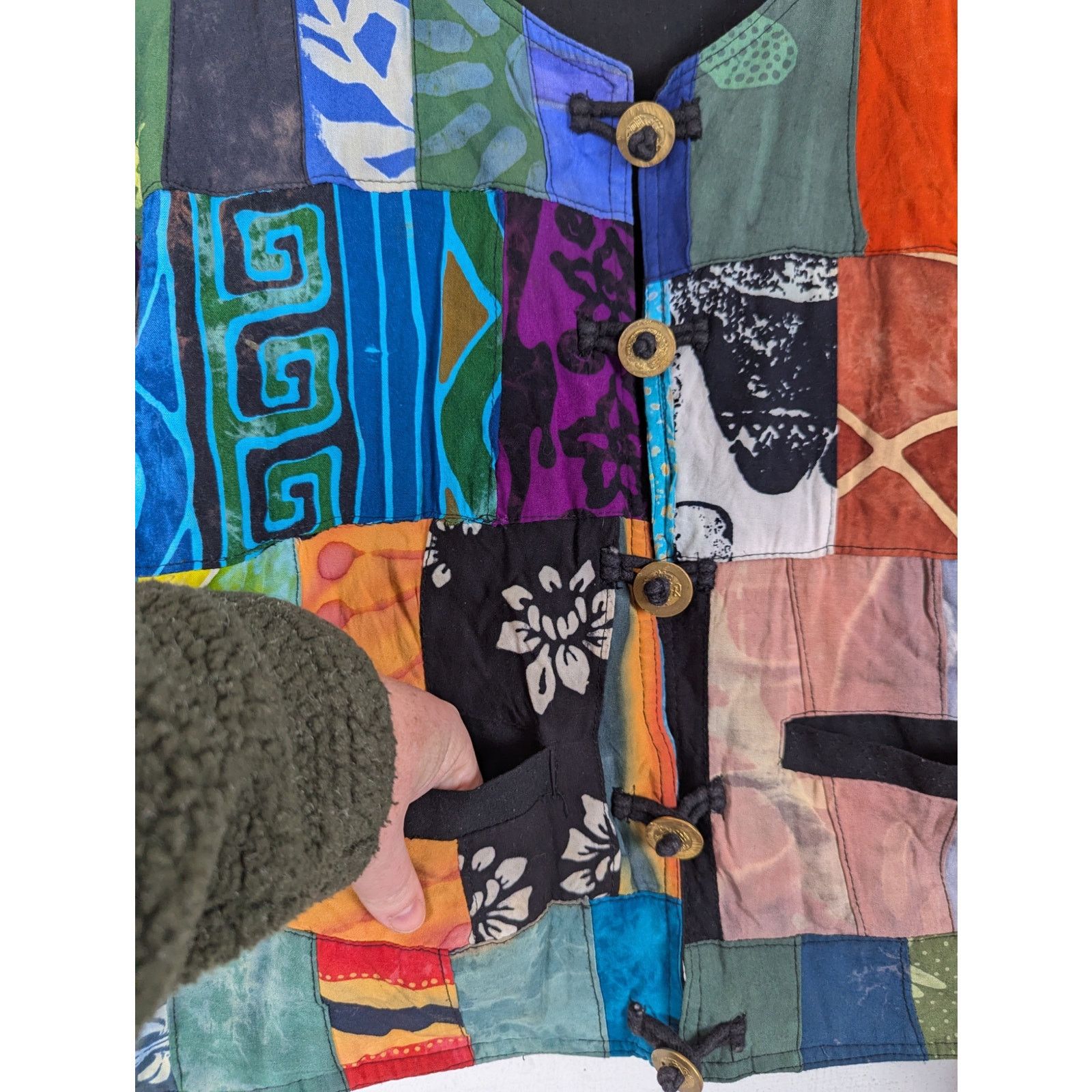 Other Vtg Kosi Bali Collection Patchwork Jacket Womens Medium Boho Size M / US 6-8 / IT 42-44 - 4 Thumbnail