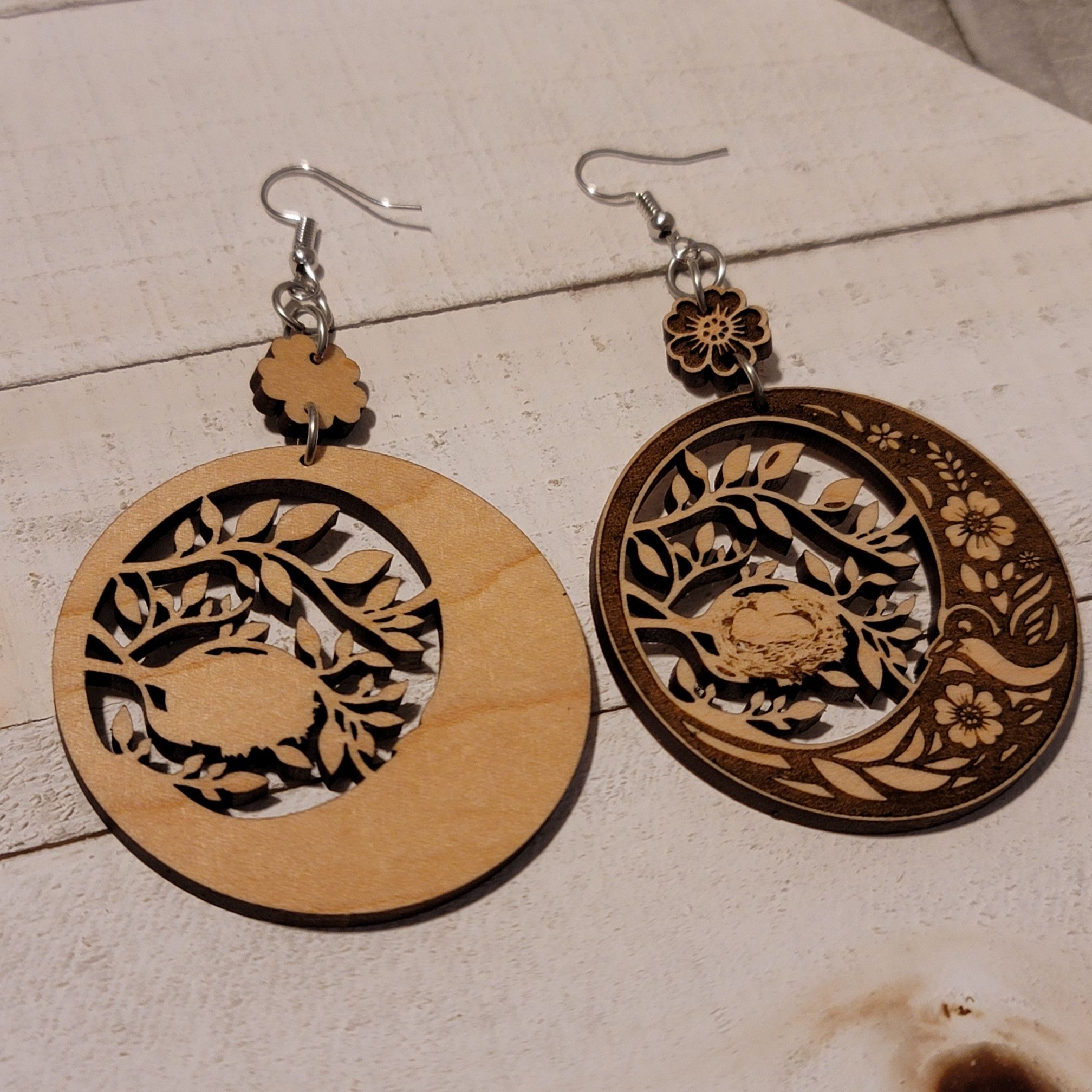 Handmade Handmade Nest Maple Wood Dangle Earrings Size ONE SIZE - 6 Thumbnail