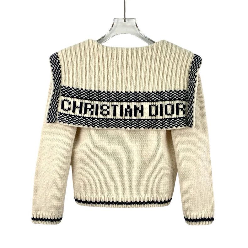 Dior Dior Beige logo letter inlaid wool navy collar single-brea Size XXS / US 00 / IT 34 - 2 Thumbnail