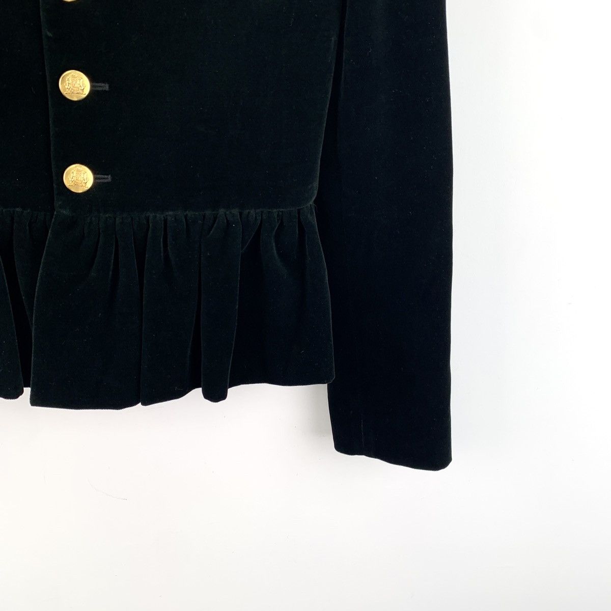 Celine Celine Black Cotton Lace Single Breasted Velvet Jacket Size XS / US 0-2 / IT 36-38 - 4 Thumbnail