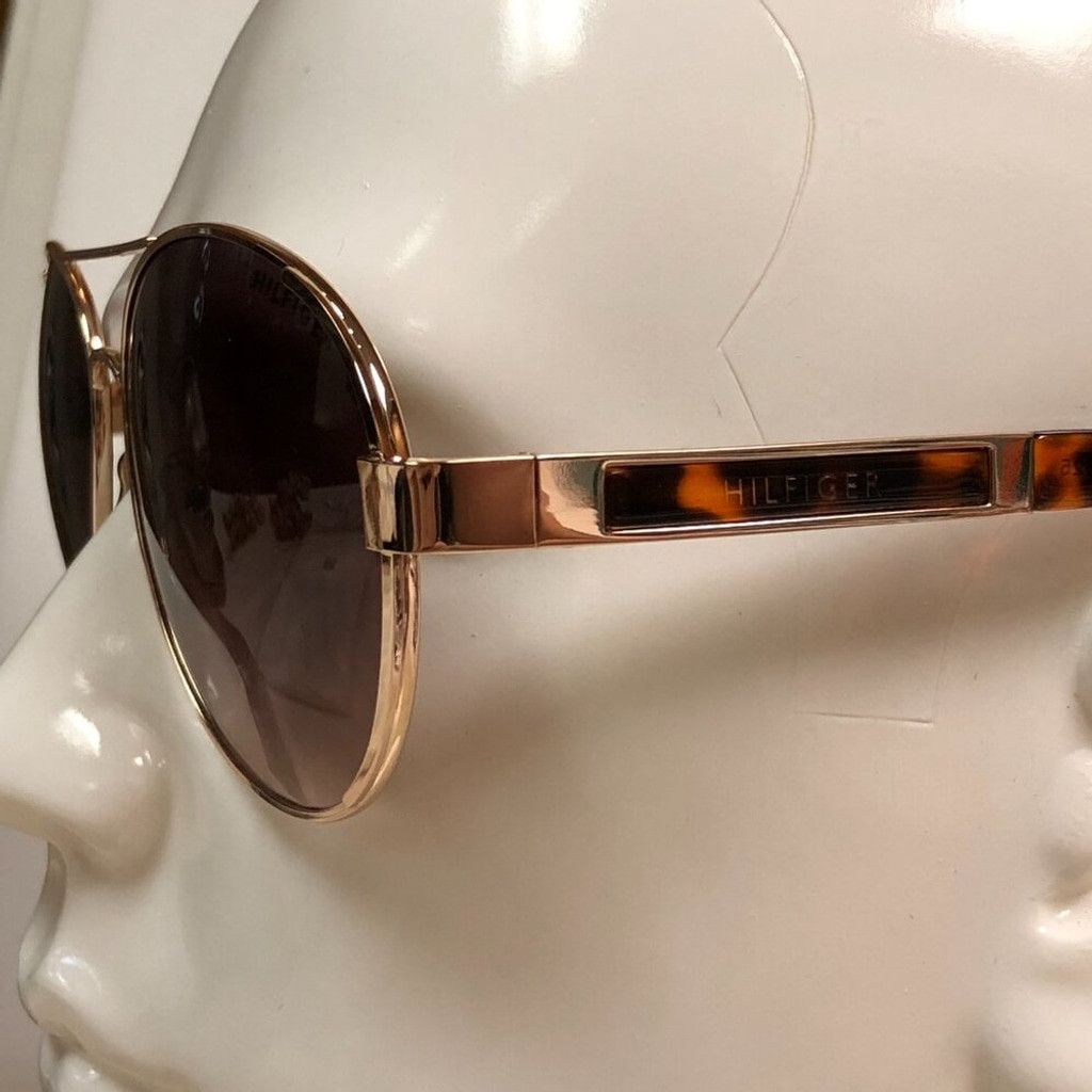 Tommy Hilfiger Tommy Hilfiger Tortoiseshell & Gold Aviator Sunglasses Size ONE SIZE - 2 Thumbnail