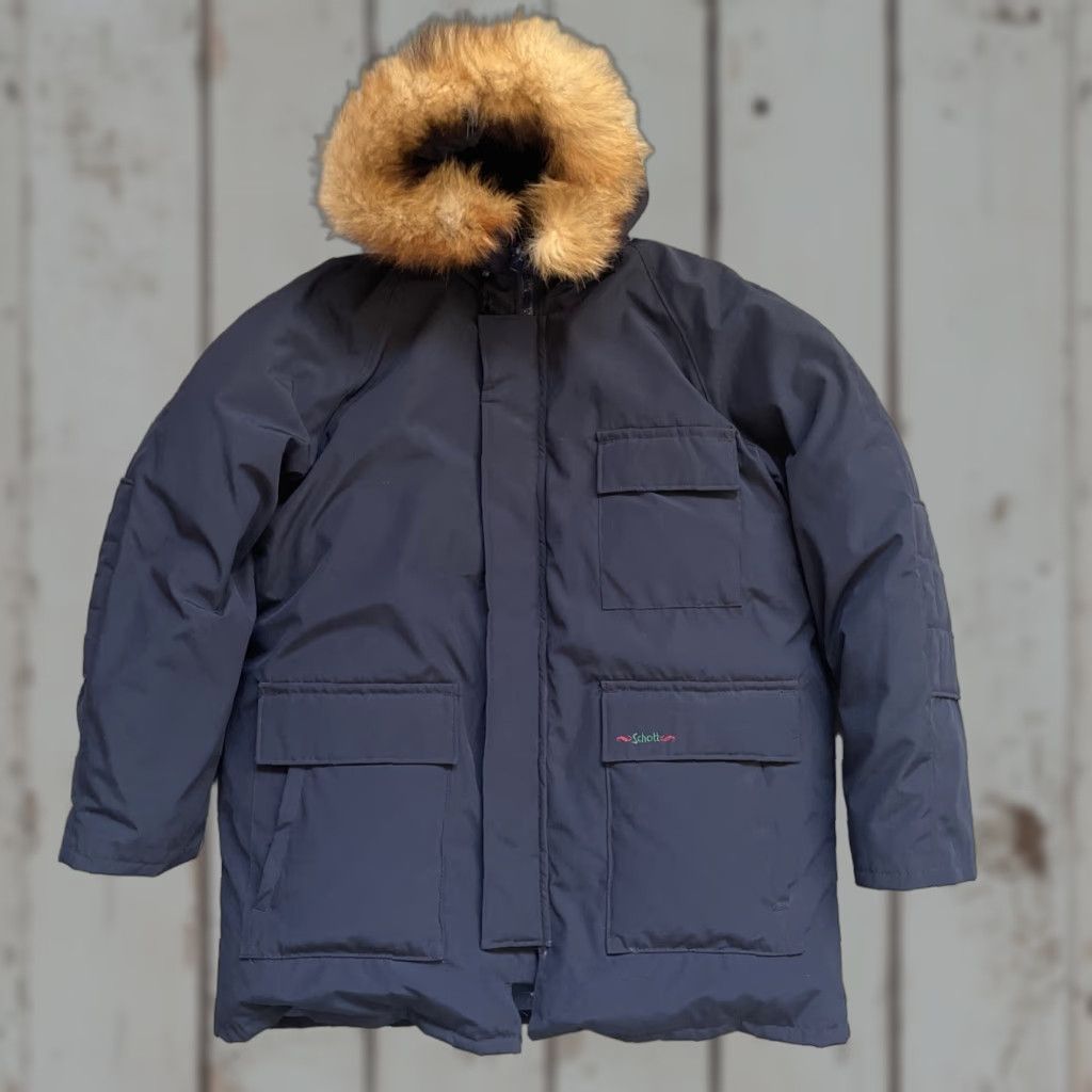 Schott VINTAGE SCHOTT NYC Goose Down Parka Jacket Mens XXL Blue USA Nylon Down Regular XL EUC Size US XL / EU 56 / 4 - 1 Thumbnail
