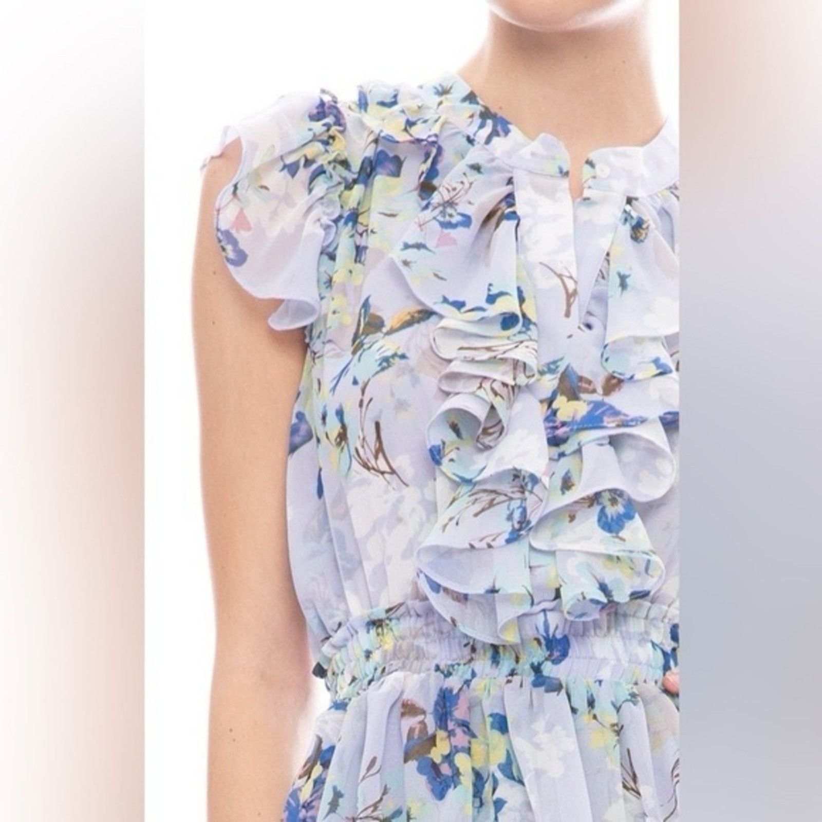 MISA Los Angeles New! $336 Misa Los Angeles Blue Floral Alona Dress XS NWT Size XS / US 0-2 / IT 36-38 - 6 Thumbnail