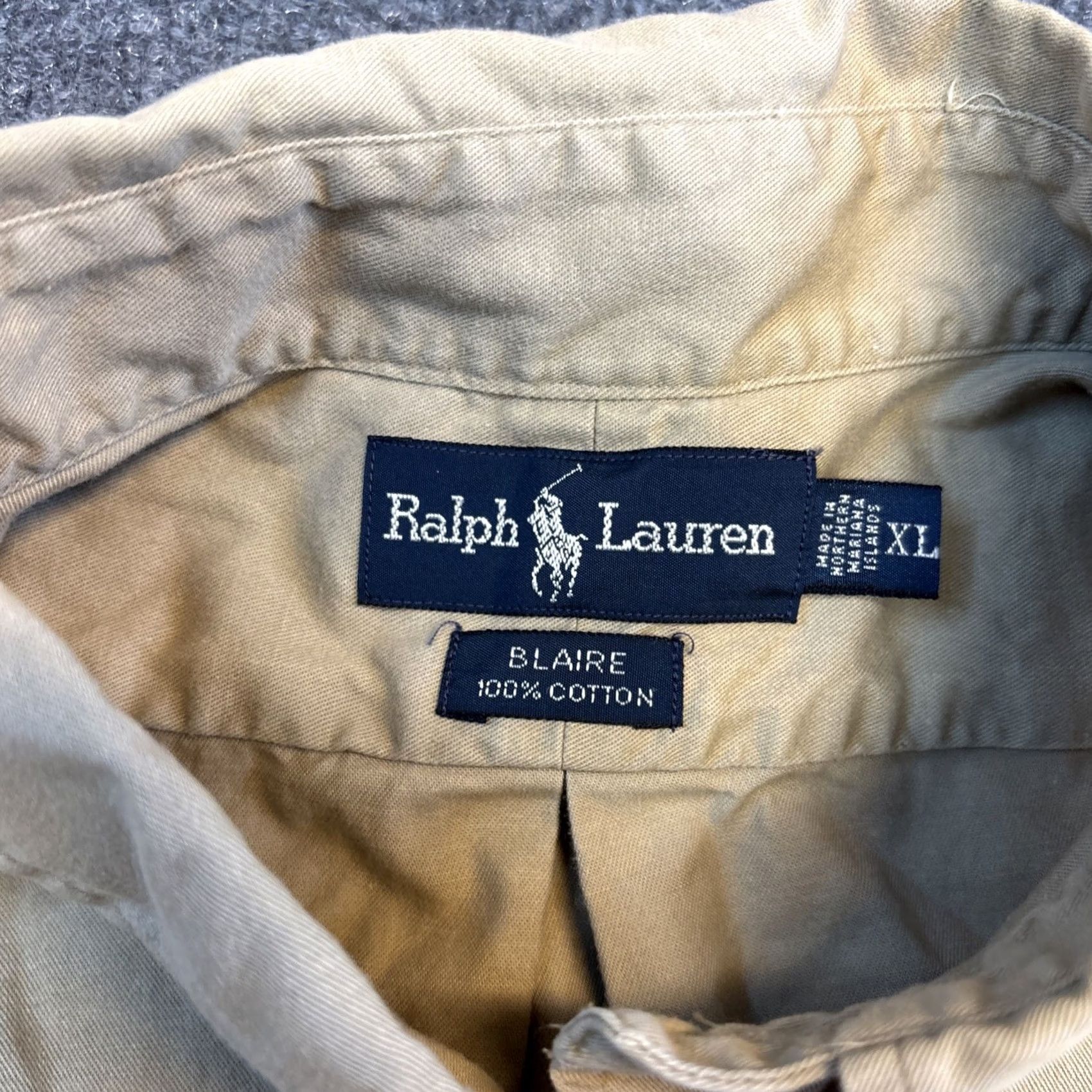 Ralph Lauren Ralph Lauren Blair Shirt Mens XL Beige Button Up Pony Logo Preppy Beach Size US XL / EU 56 / 4 - 3 Thumbnail
