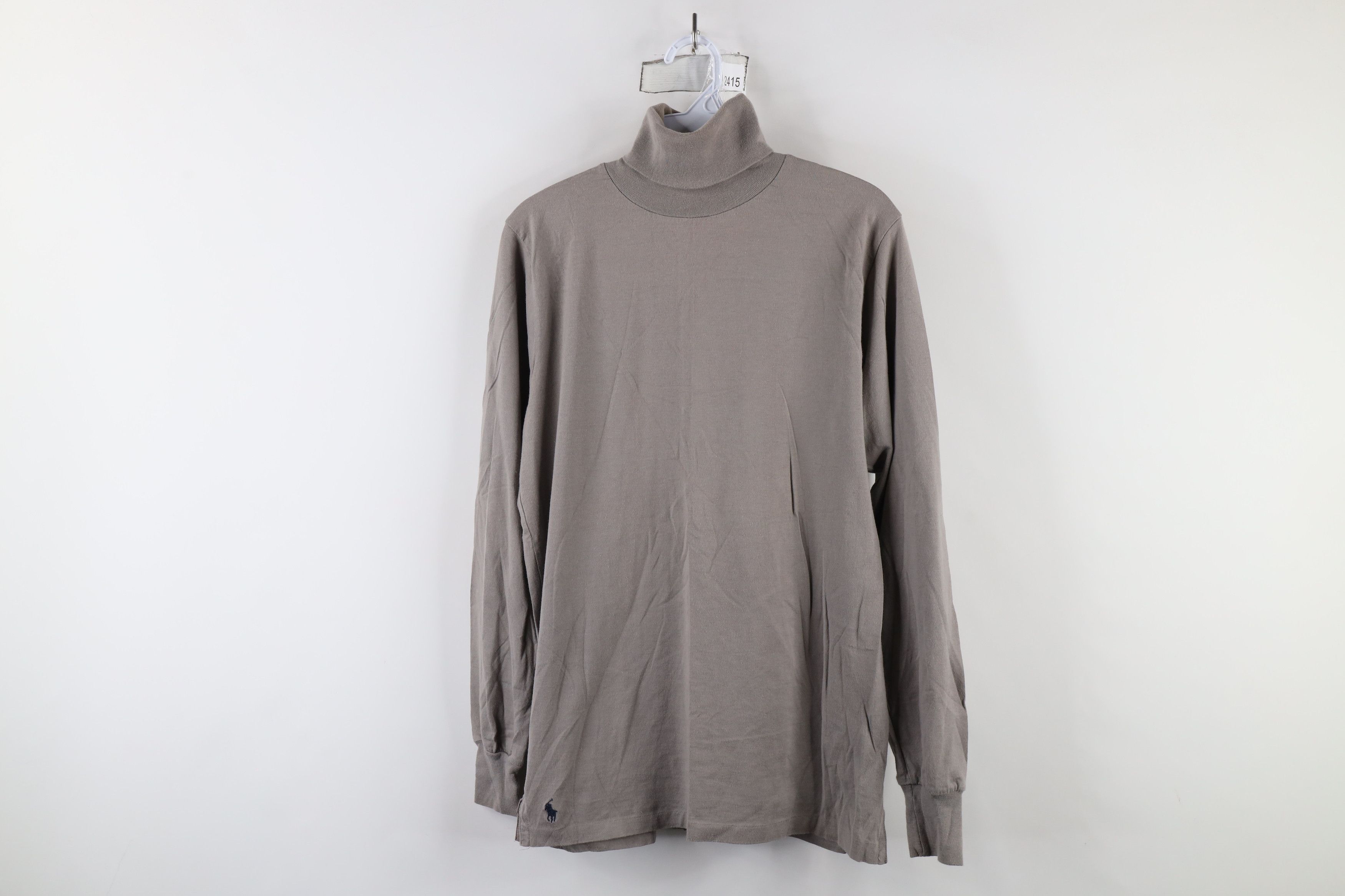 Ralph Lauren × Vintage Vintage 90s Ralph Lauren Long Sleeve Turtleneck T-Shirt Gray Size US M / EU 48-50 / 2 - 1 Thumbnail