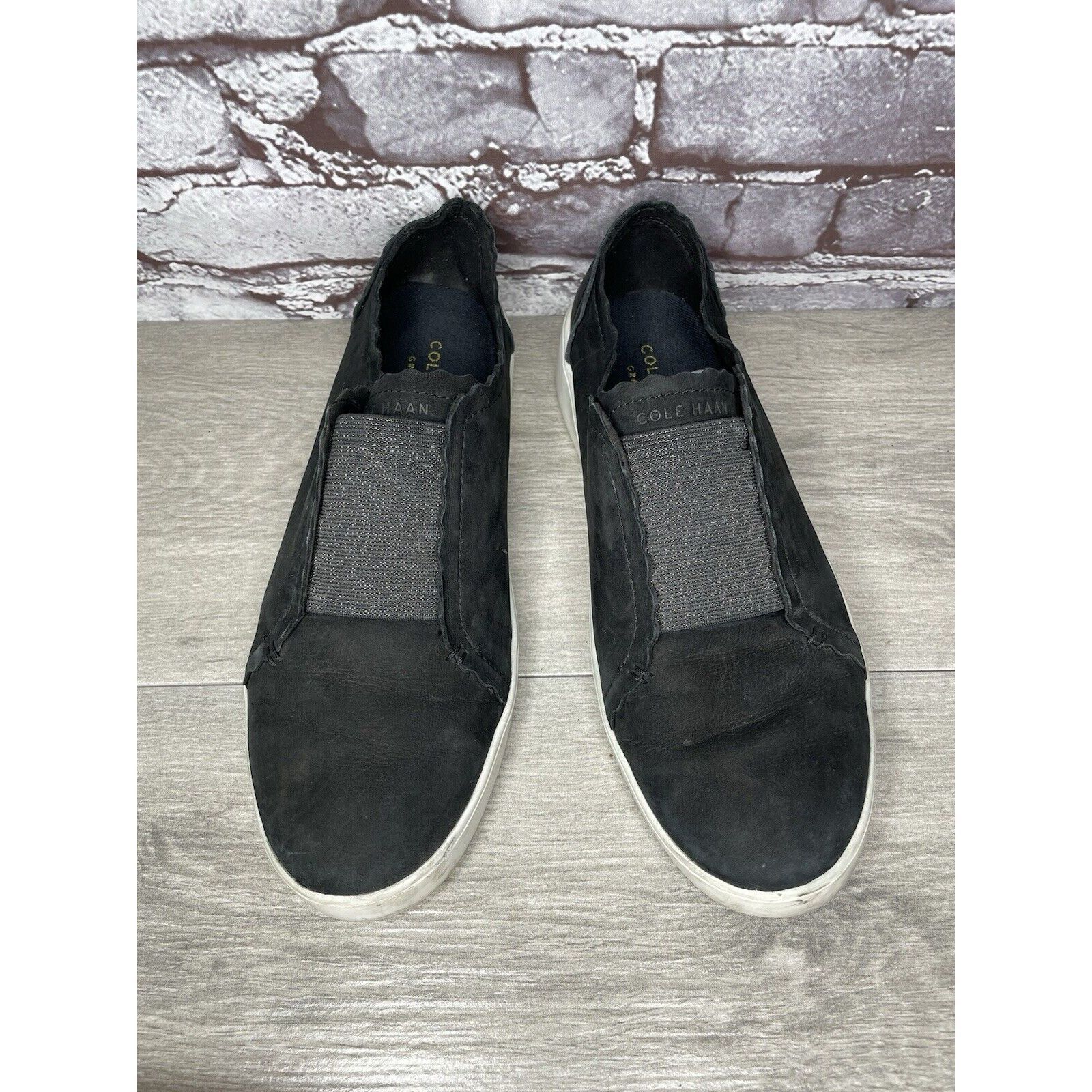 Cole Haan Cole Haan Grand Os Black Nubuck Leather Slip On Comfort Shoe Size US 9.5 / IT 39.5 - 2 Thumbnail