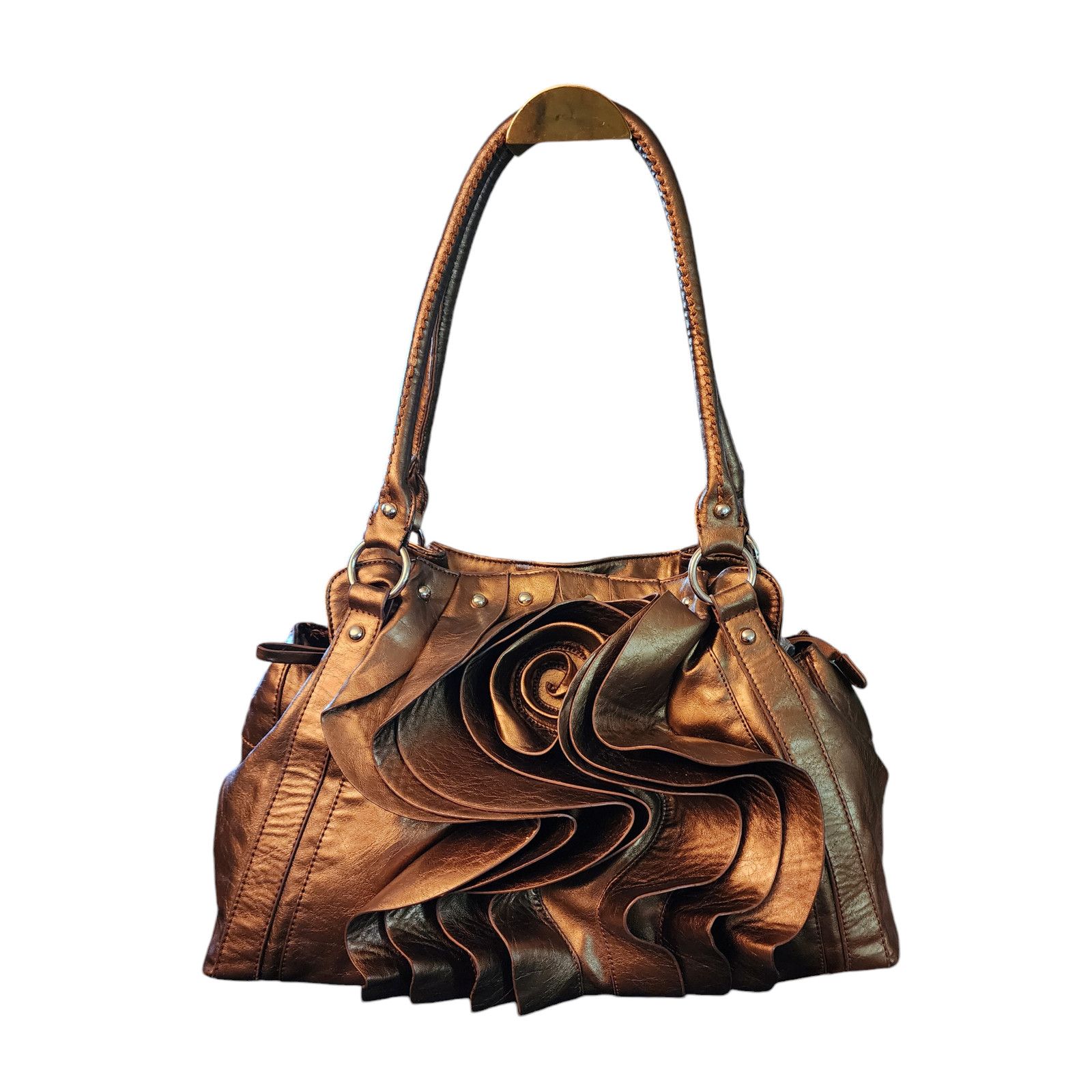 The Unbranded Brand Unbranded bronze faux-leather shoulder bag Size ONE SIZE - 1 Thumbnail
