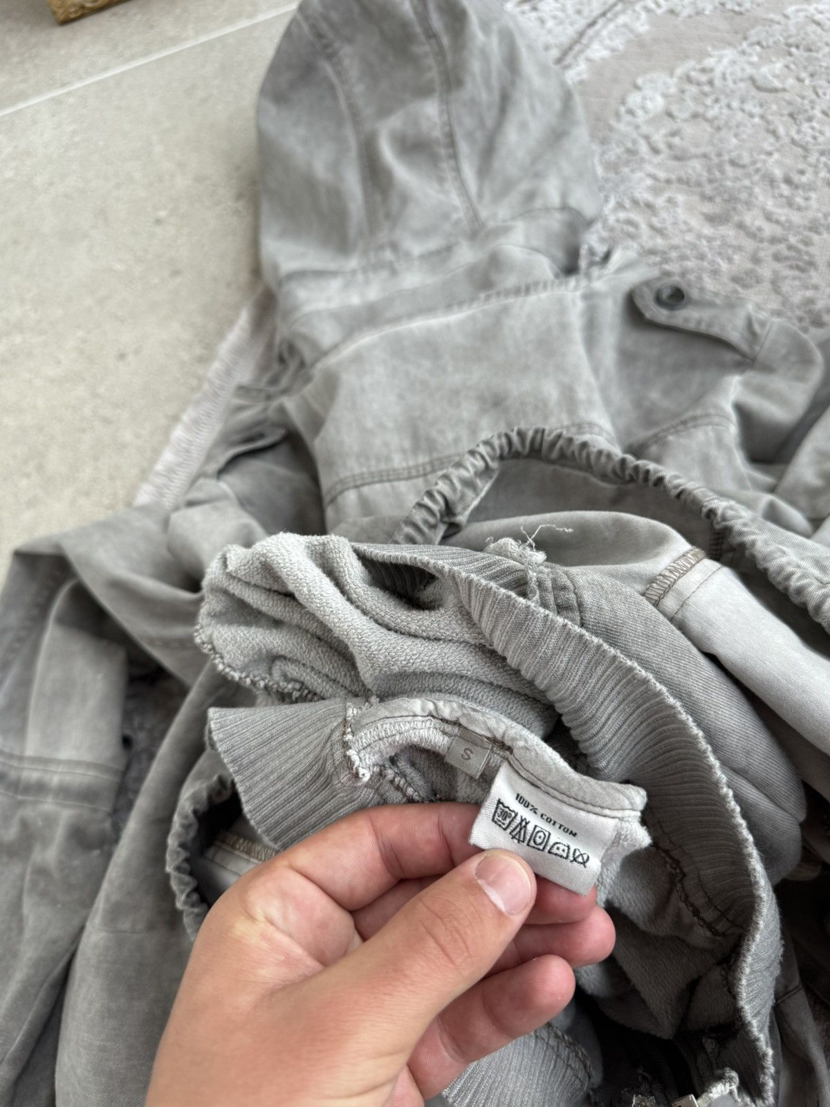 Japanese Brand Archival Faded Grey Longline Parka Hoodie Avant-Garde Style Size US S / EU 44-46 / 1 - 15 Thumbnail
