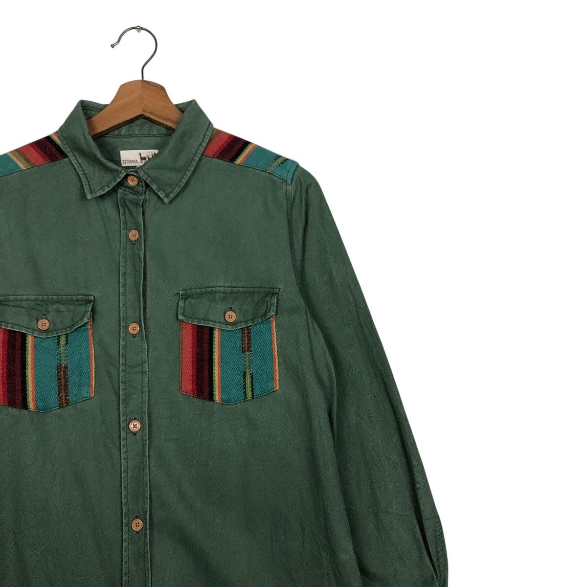 Japanese Brand 📌Vintage Titicaca Shirt Jacket Military Design Rich Green Size US M / EU 48-50 / 2 - 7 Thumbnail