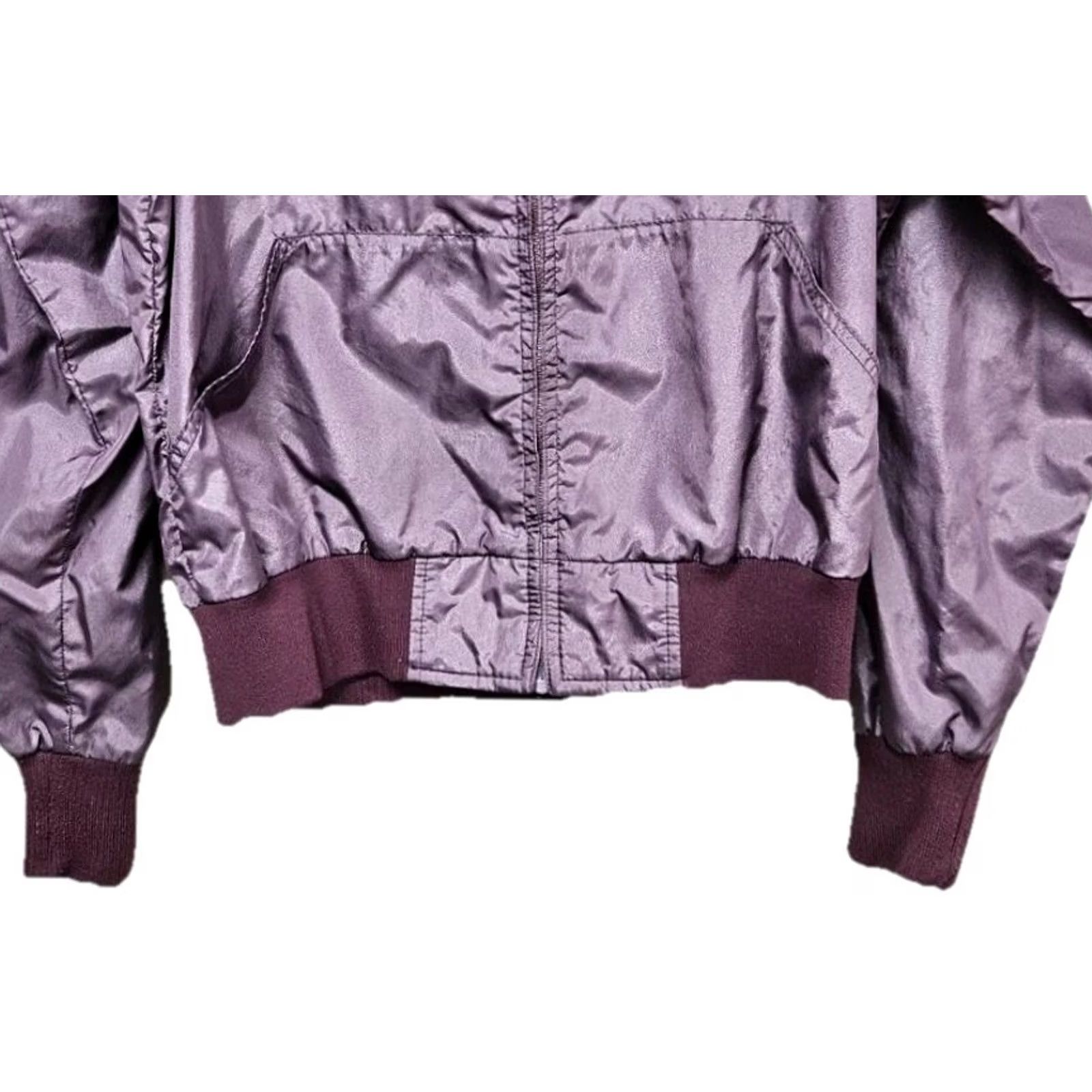 Etro VINTAGE Emrik Nylon Bomber Jacket Iridescent Purple Womens S Cropped Satin Retro 80s Mens Womens Girls Boys Size S / US 4 / IT 40 - 3 Thumbnail