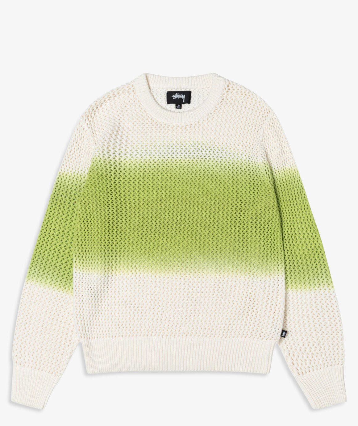 Image of Stussy Stüssy Pigment Dyed Loose Gauge Sweater in White, Men's (Size Small)