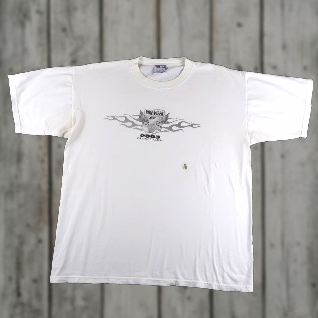 Vintage VINTAGE Y2K Bike Week T Shirt Mens XL White Daytona Beach 2003 AllSport Biker Size US XL / EU 56 / 4 - 1 Thumbnail