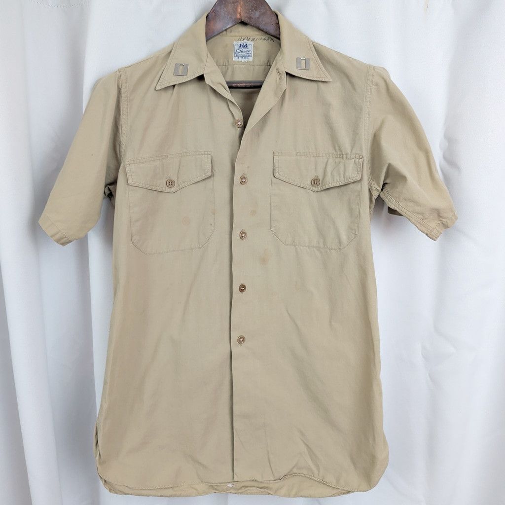 Vintage True Vintage Elbeco Short Sleeve Military Shirt with Pins Size US S / EU 44-46 / 1 - 1 Thumbnail